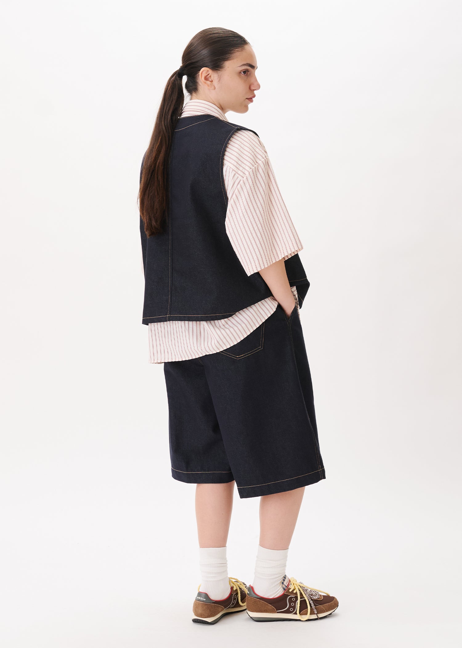 Raw Denim Wide Vest – Estudio Niksen