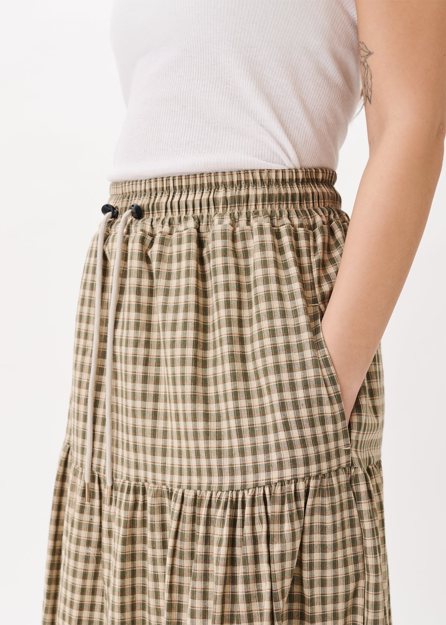 Tiered Checkered Skirt