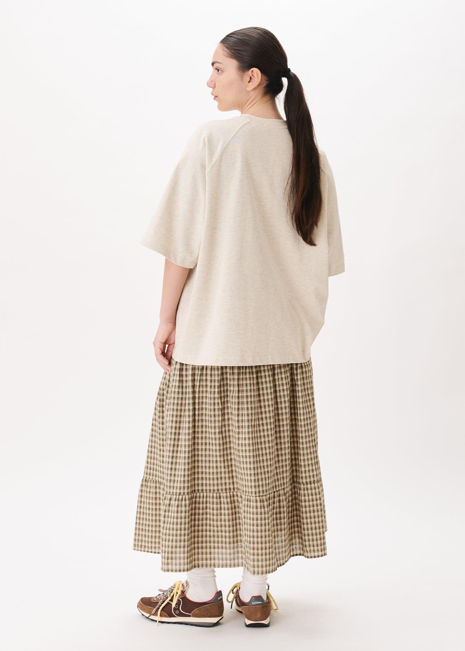 Tiered Checkered Skirt
