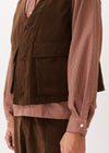 Gilet à poches en velours côtelé