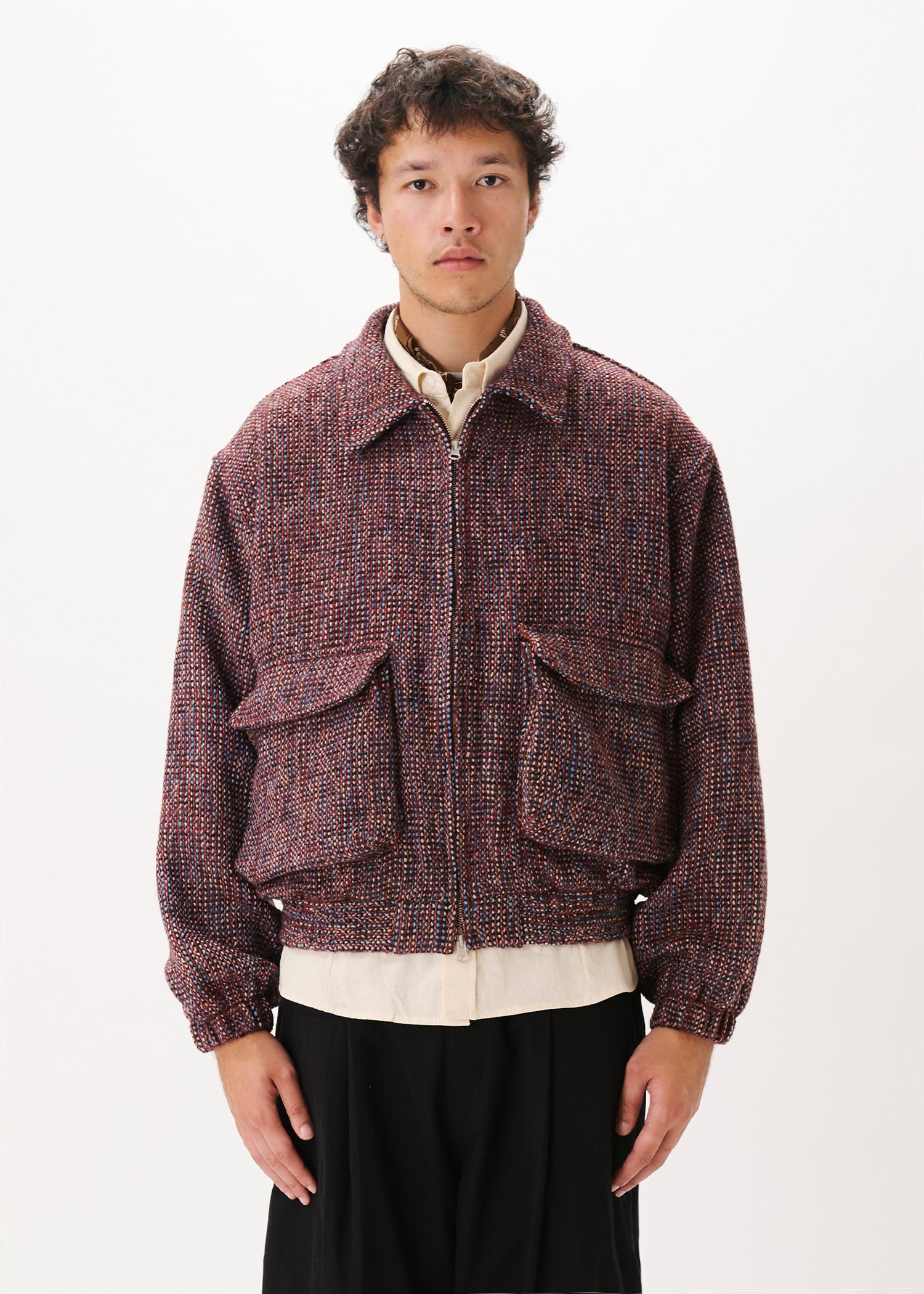 Blouson bomber en tweed