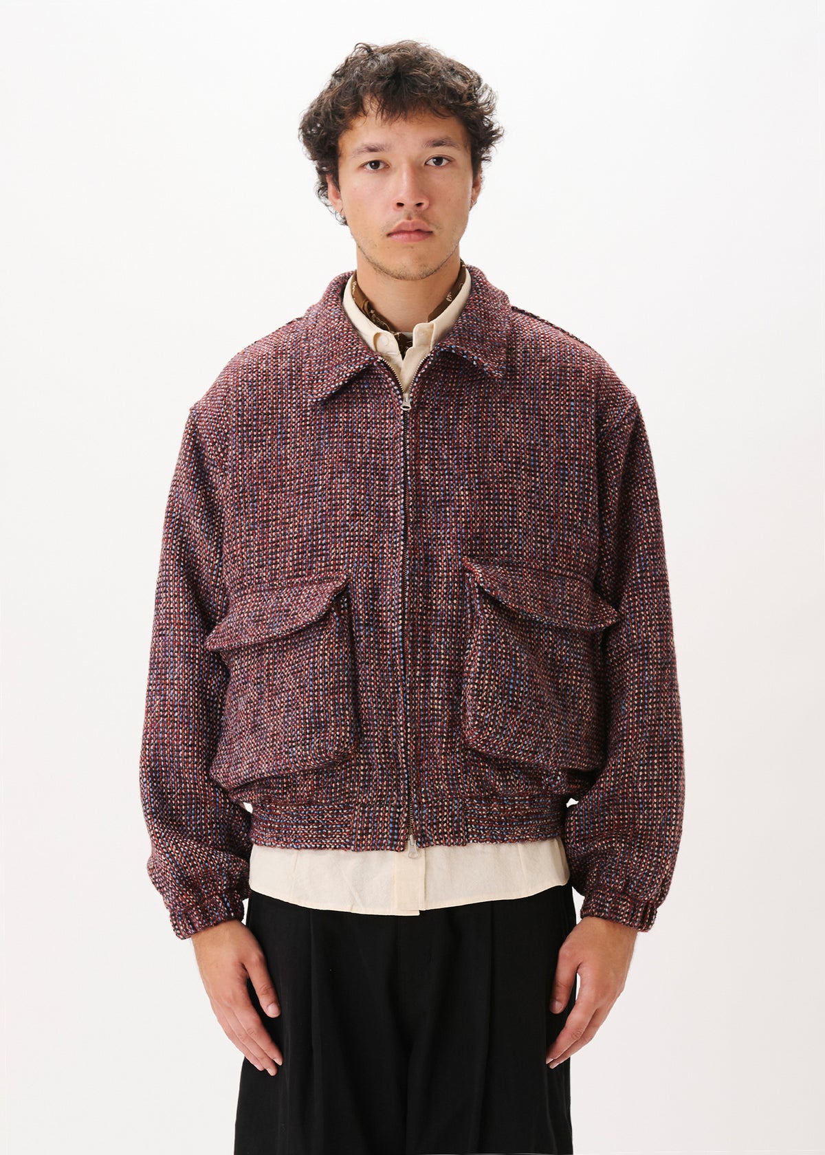 Blouson bomber en tweed