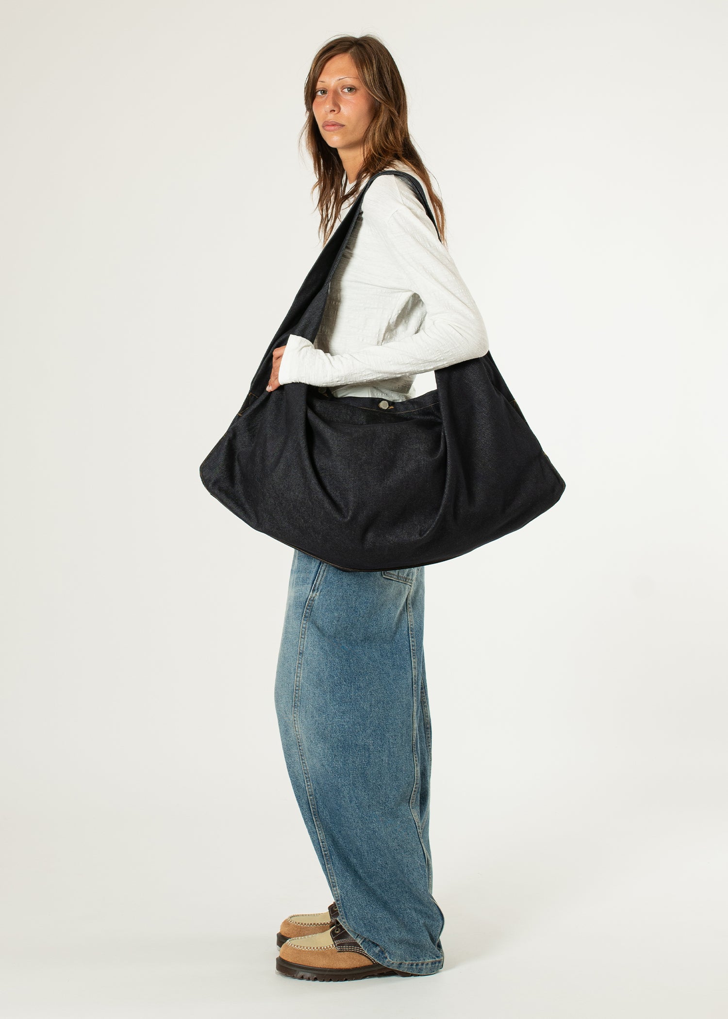 Sac en denim brut à trois voies