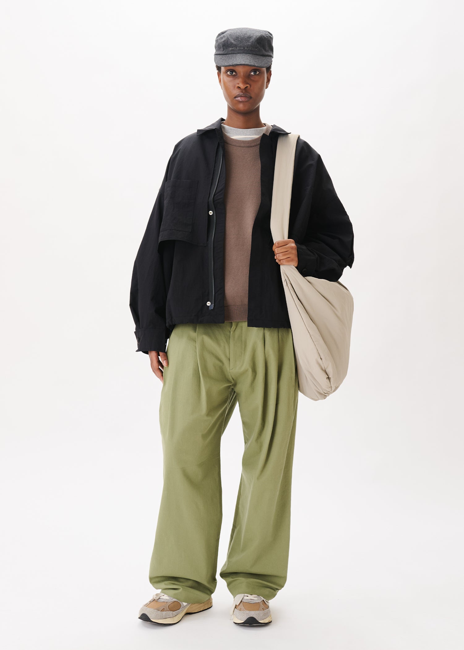 Pintuck Cotton Trousers