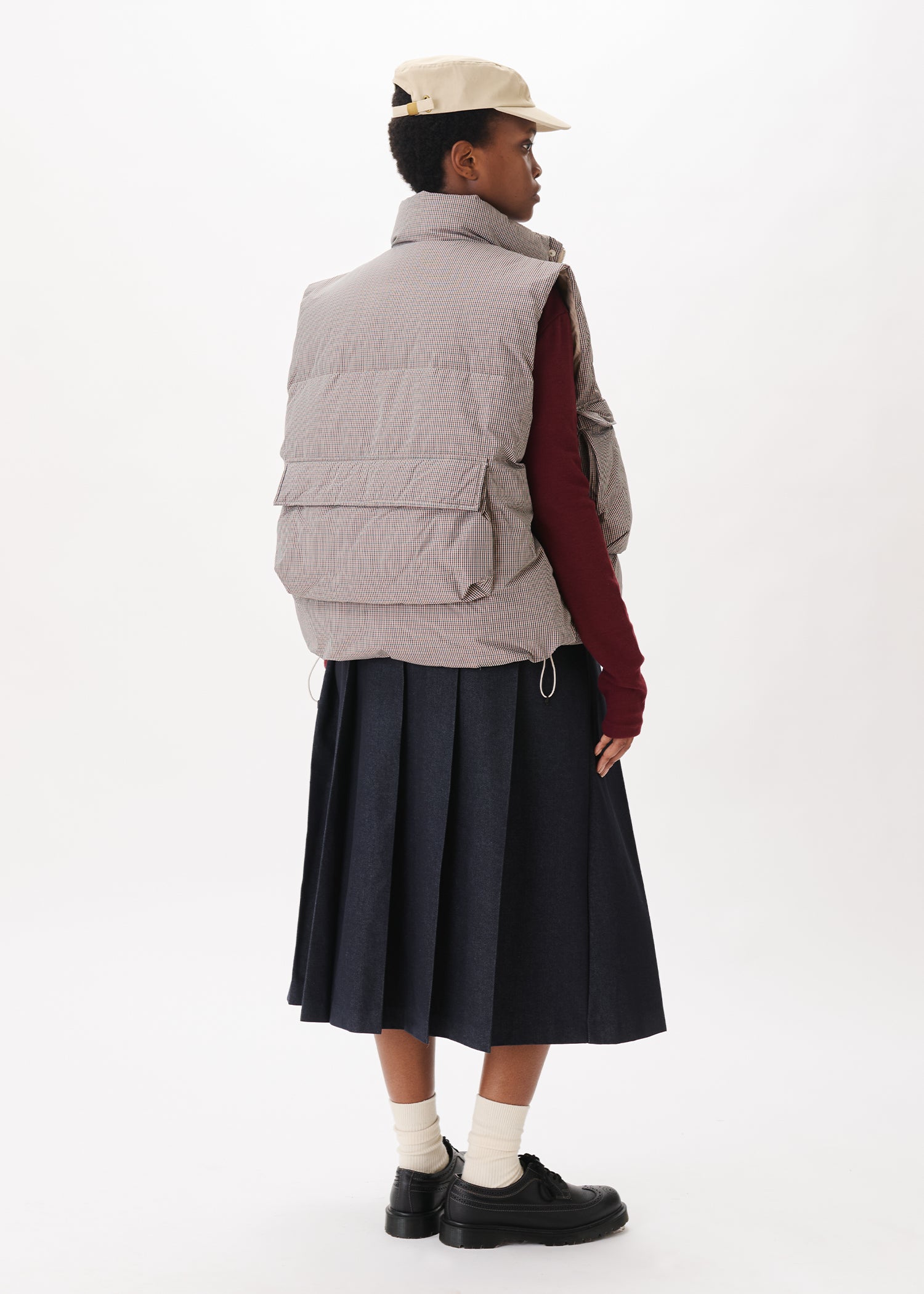 Raw Denim Pleated Skirt