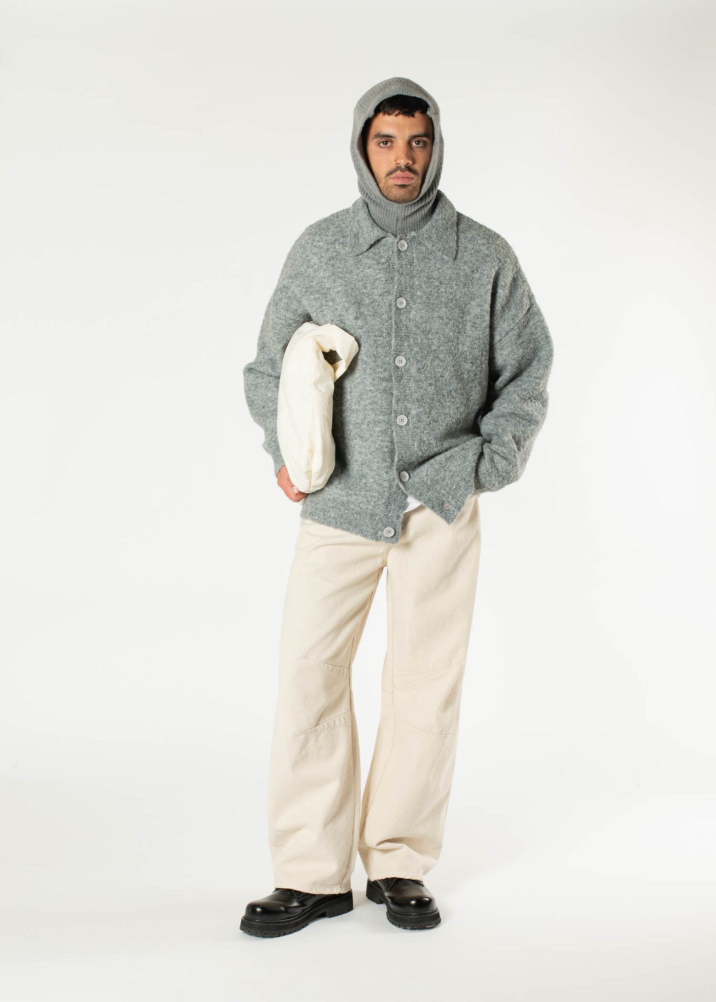 Loop-knit Button Cardigan
