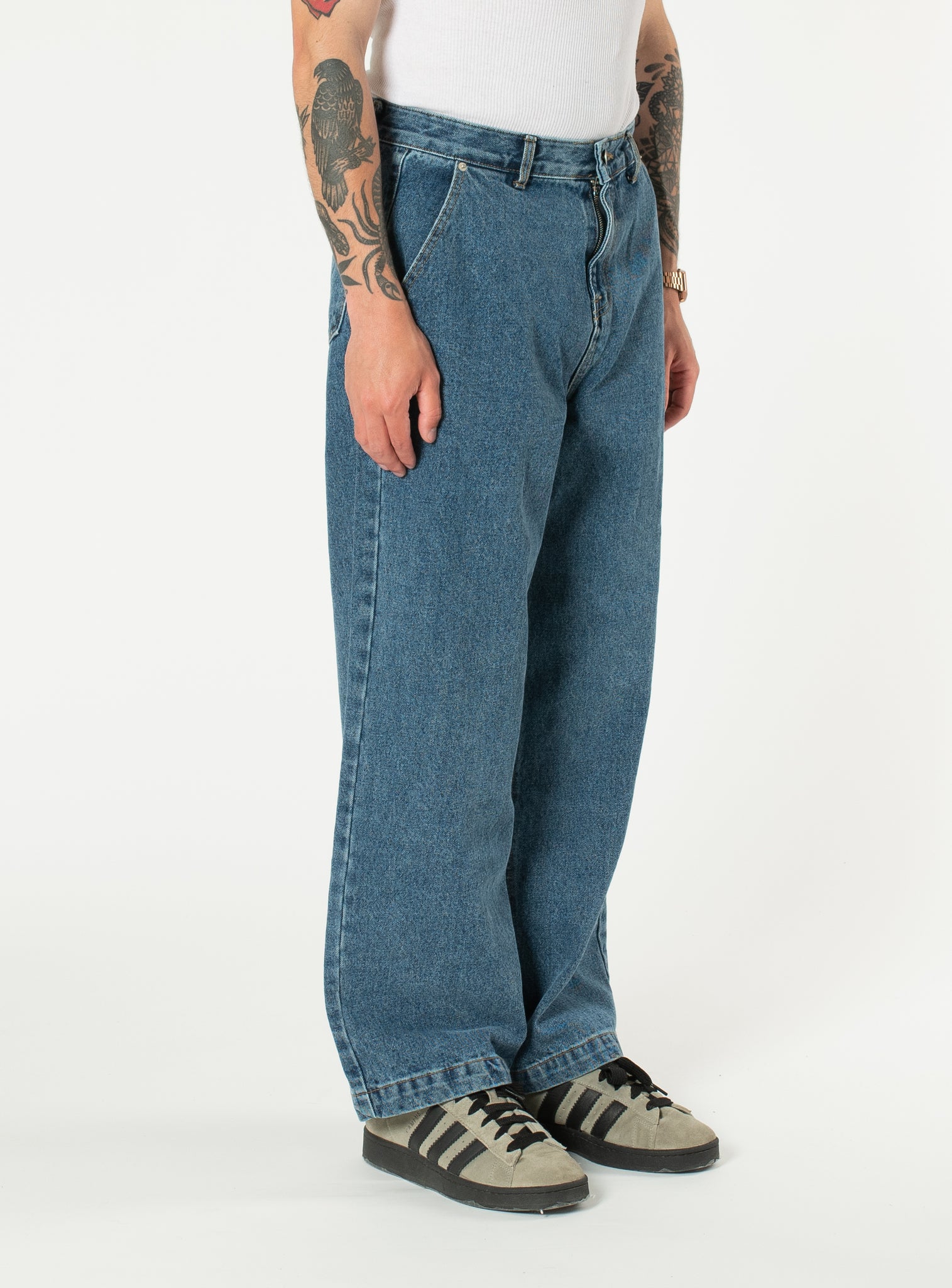 Back Pleat Denim Jeans