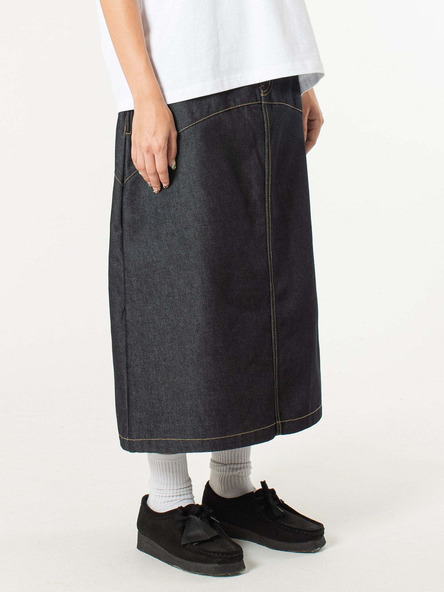 Raw Denim In-stitch Skirt