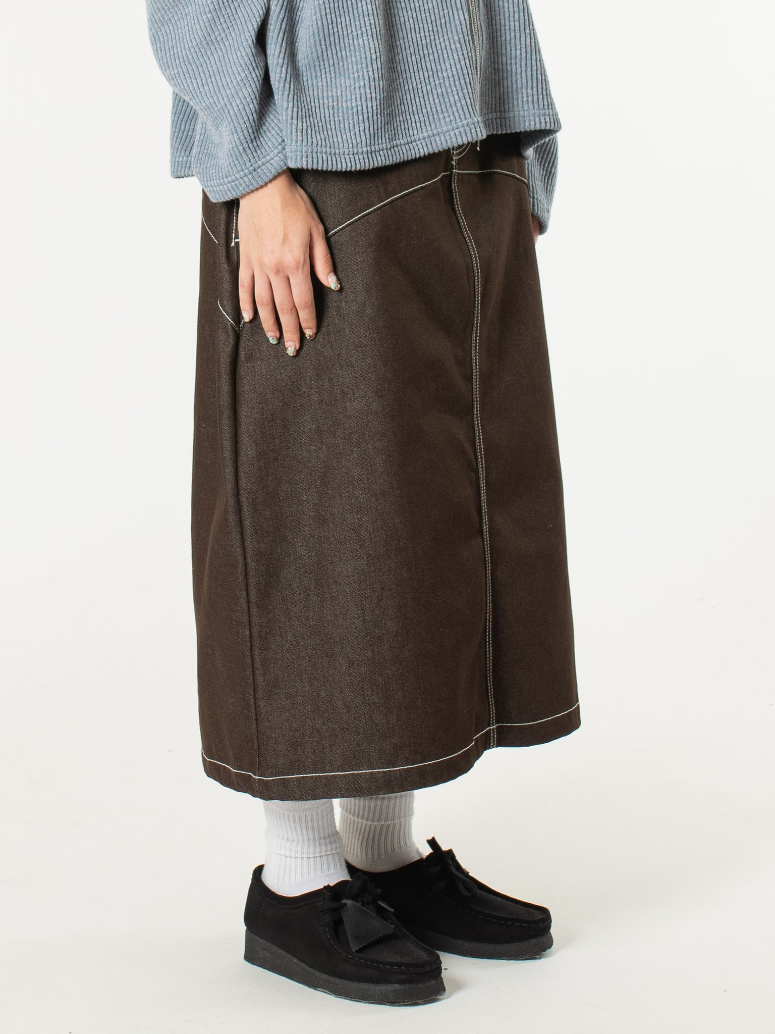 Raw Denim In-stitch Skirt