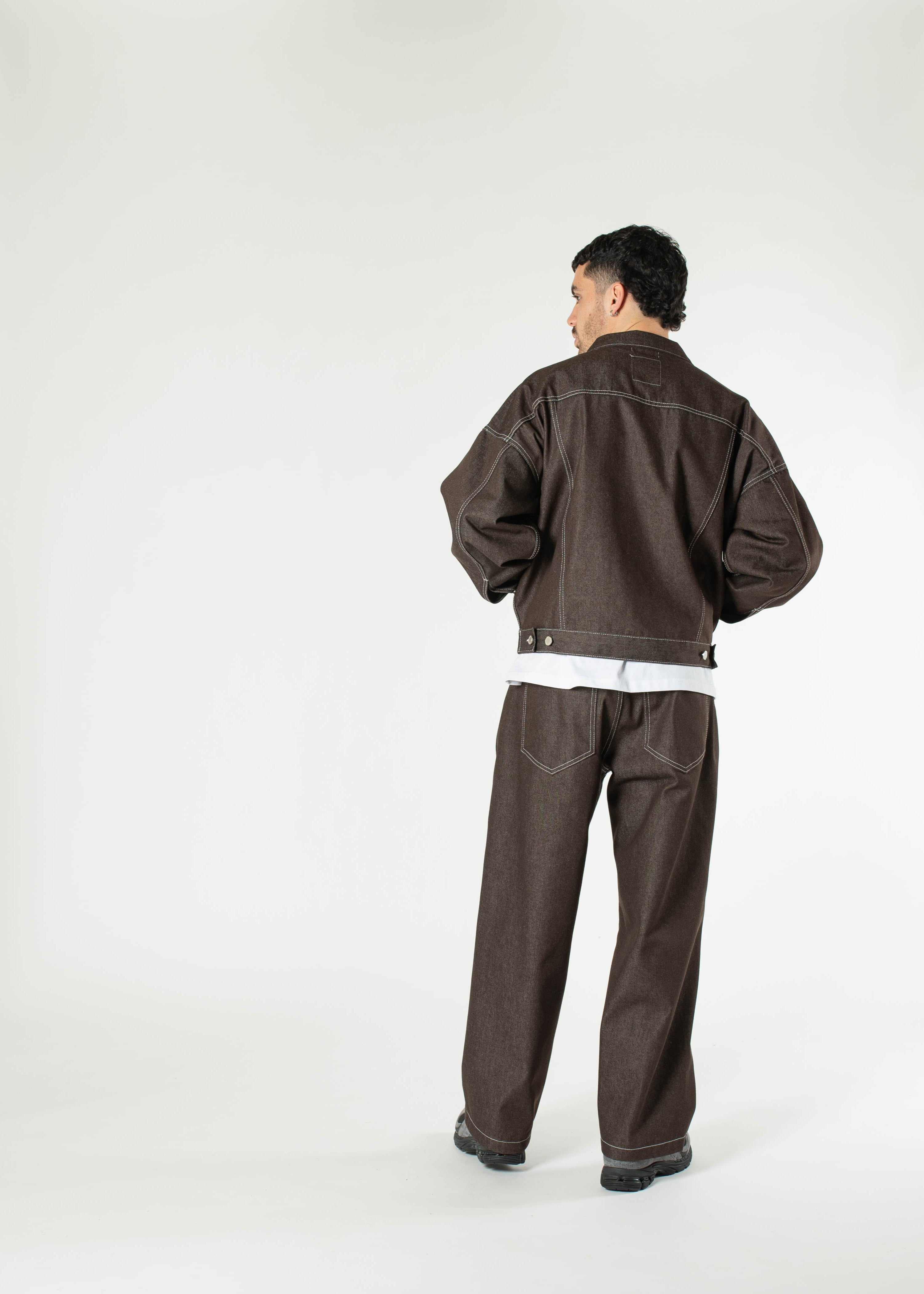 【INCHANT ME】[Setup Available/Unisex] Selvage Over Denim JK non-fade] Pocket selvage wide denim pants - INCHANT ME