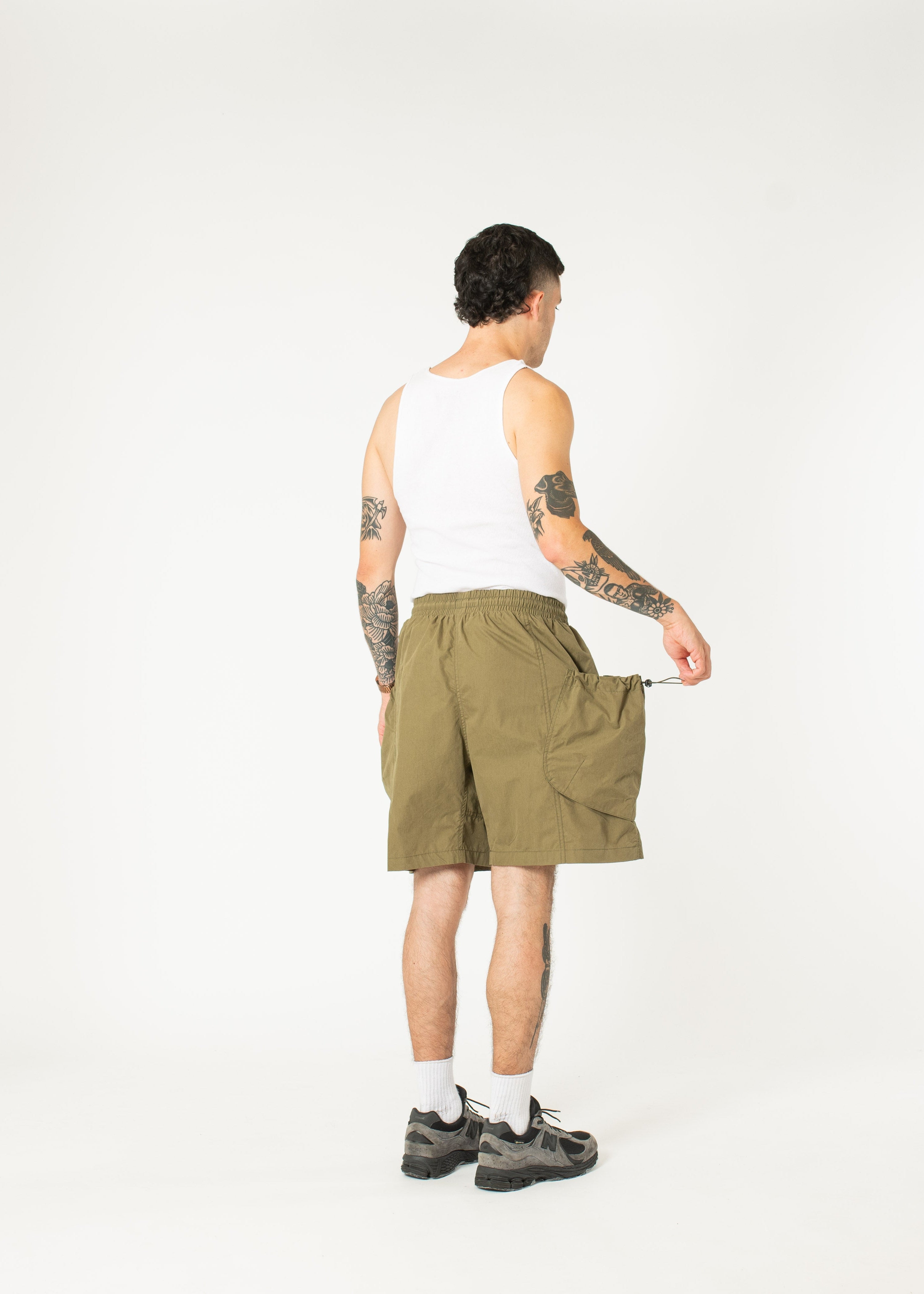 【BAON】[unisex] Tenma Nylon Banding Bermuda Cargo Pants BAON】[unisex] Tenma Nylon Banding Bermuda Cargo Pants (BAON