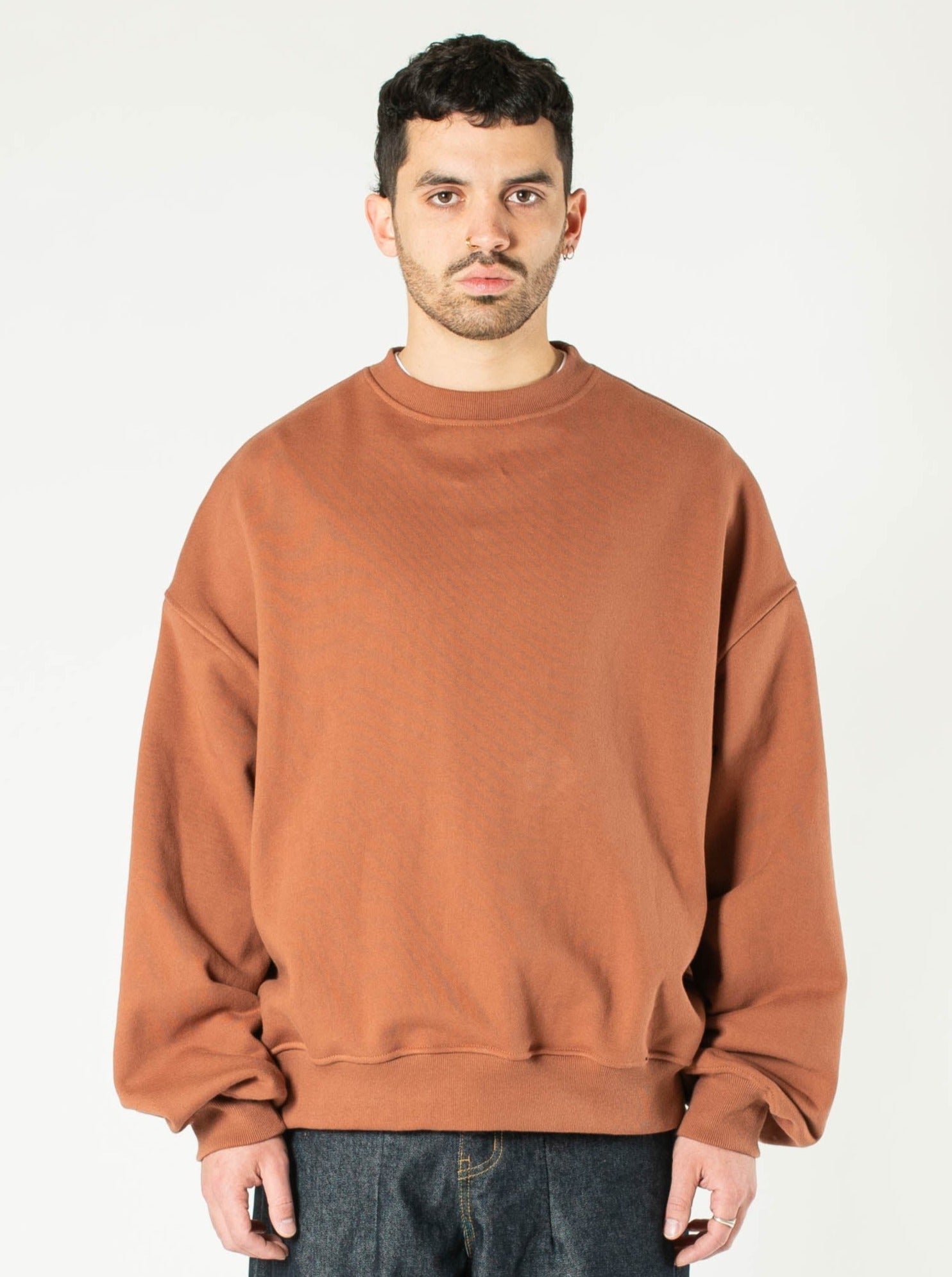 Back-pleat Crewneck Sweater