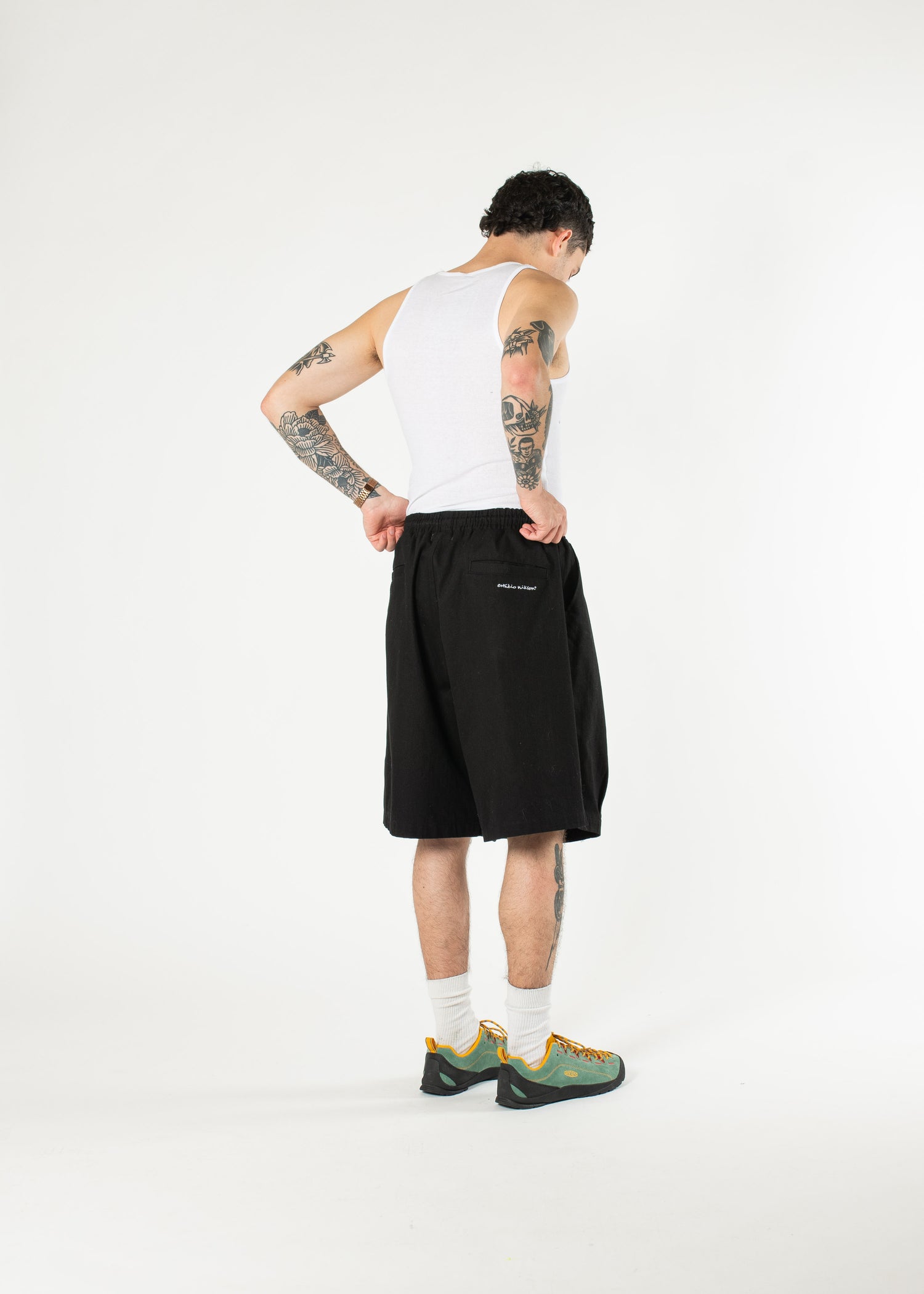 Short plissé en coton 