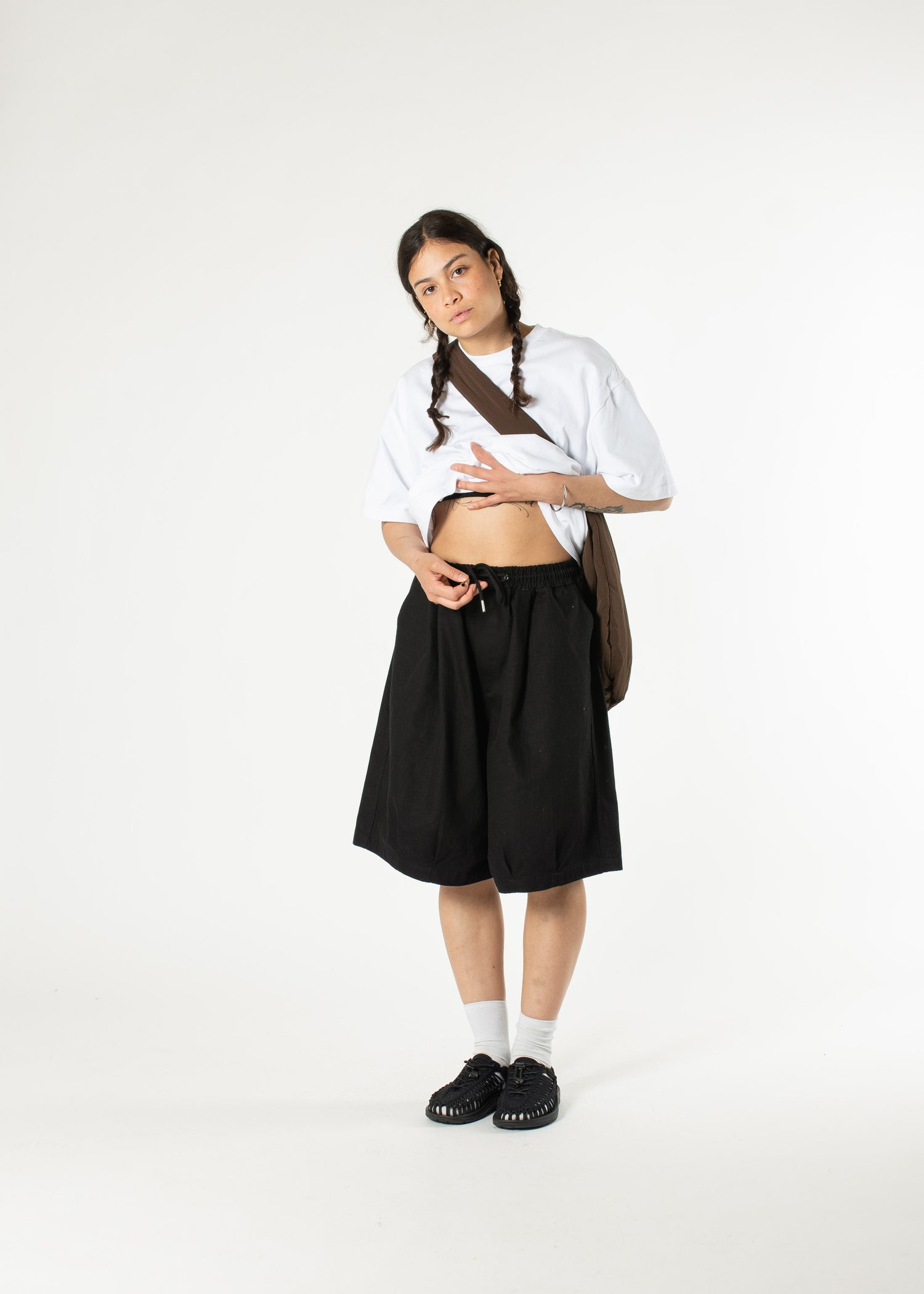 Short plissé en coton 