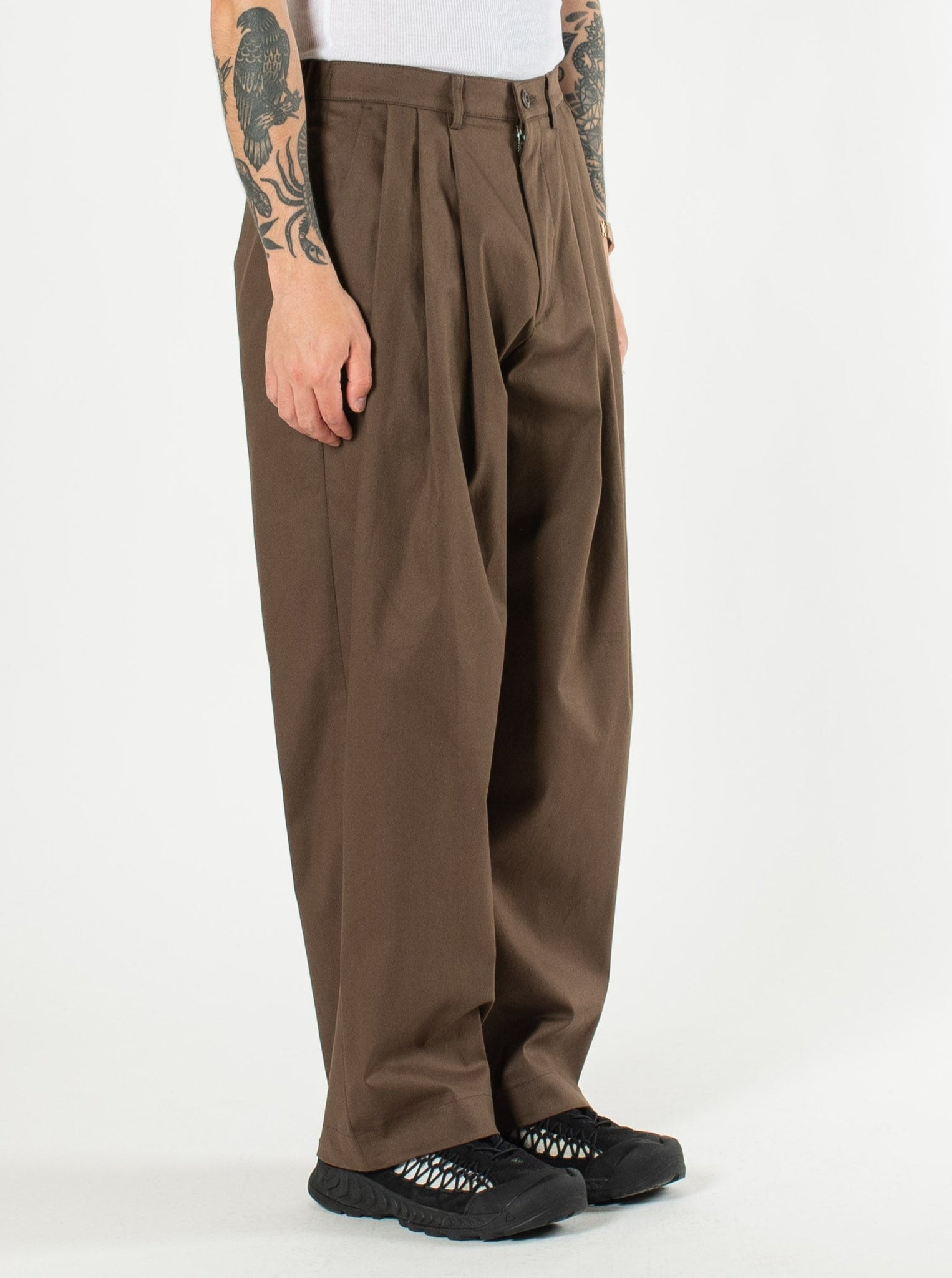 Pintuck Cotton Trousers