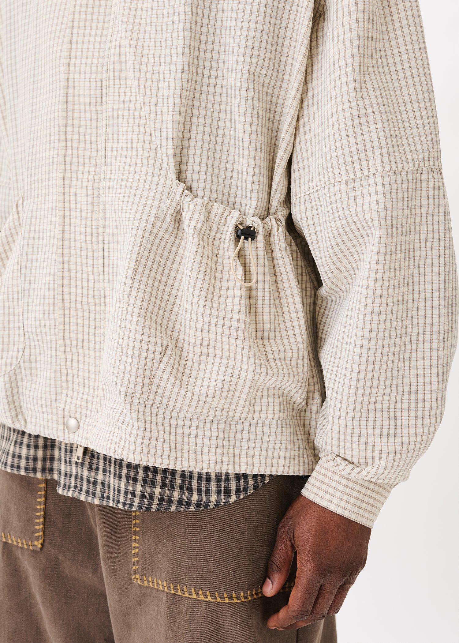 Veste à carreaux à cordon élastique