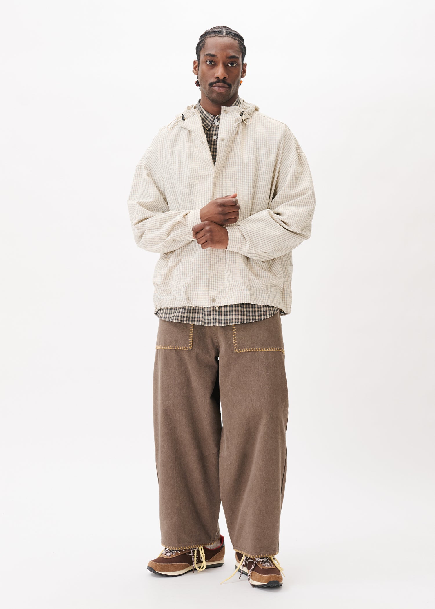 Veste à carreaux à cordon élastique