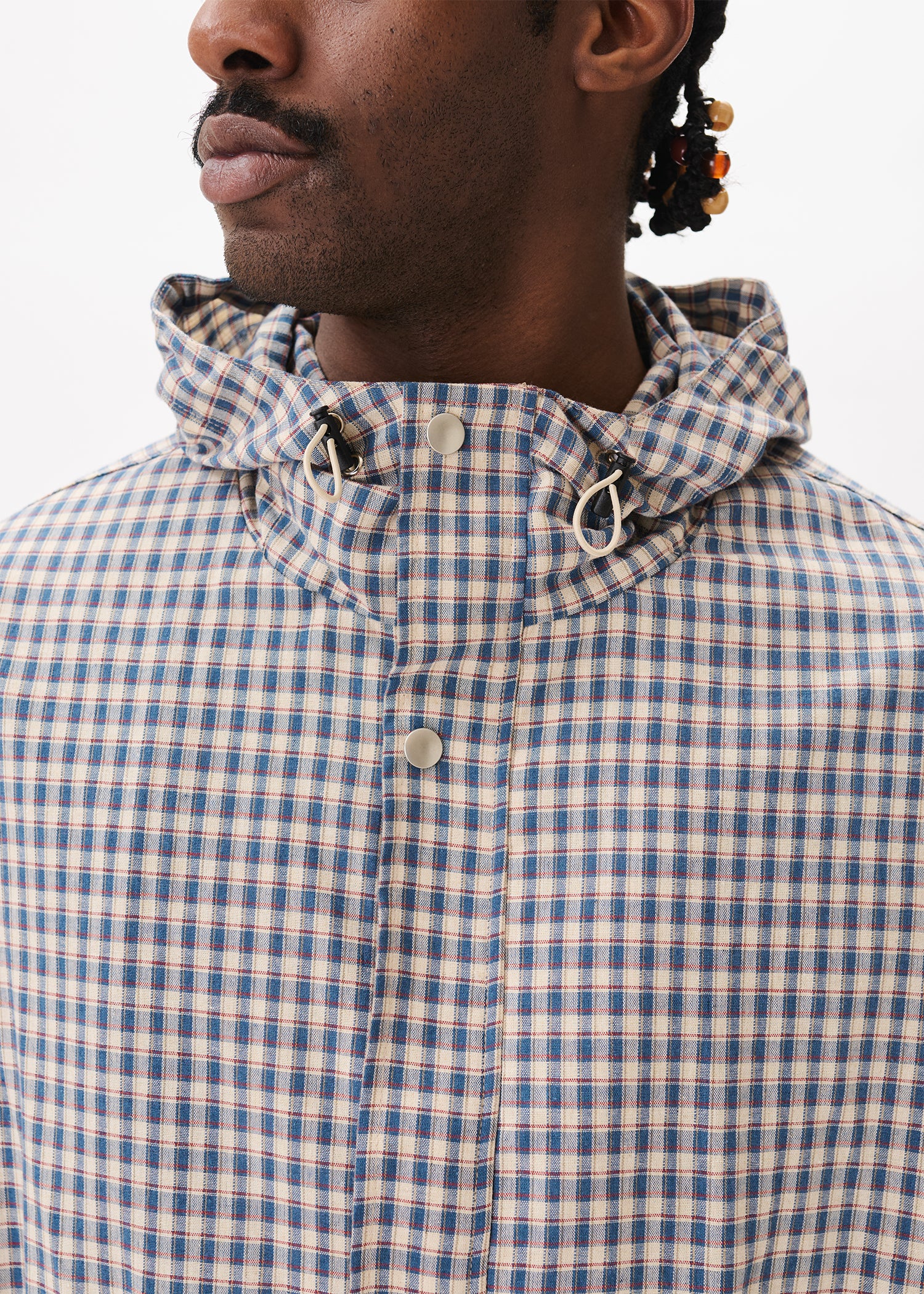 Blouson à carreaux avec cordon élastique