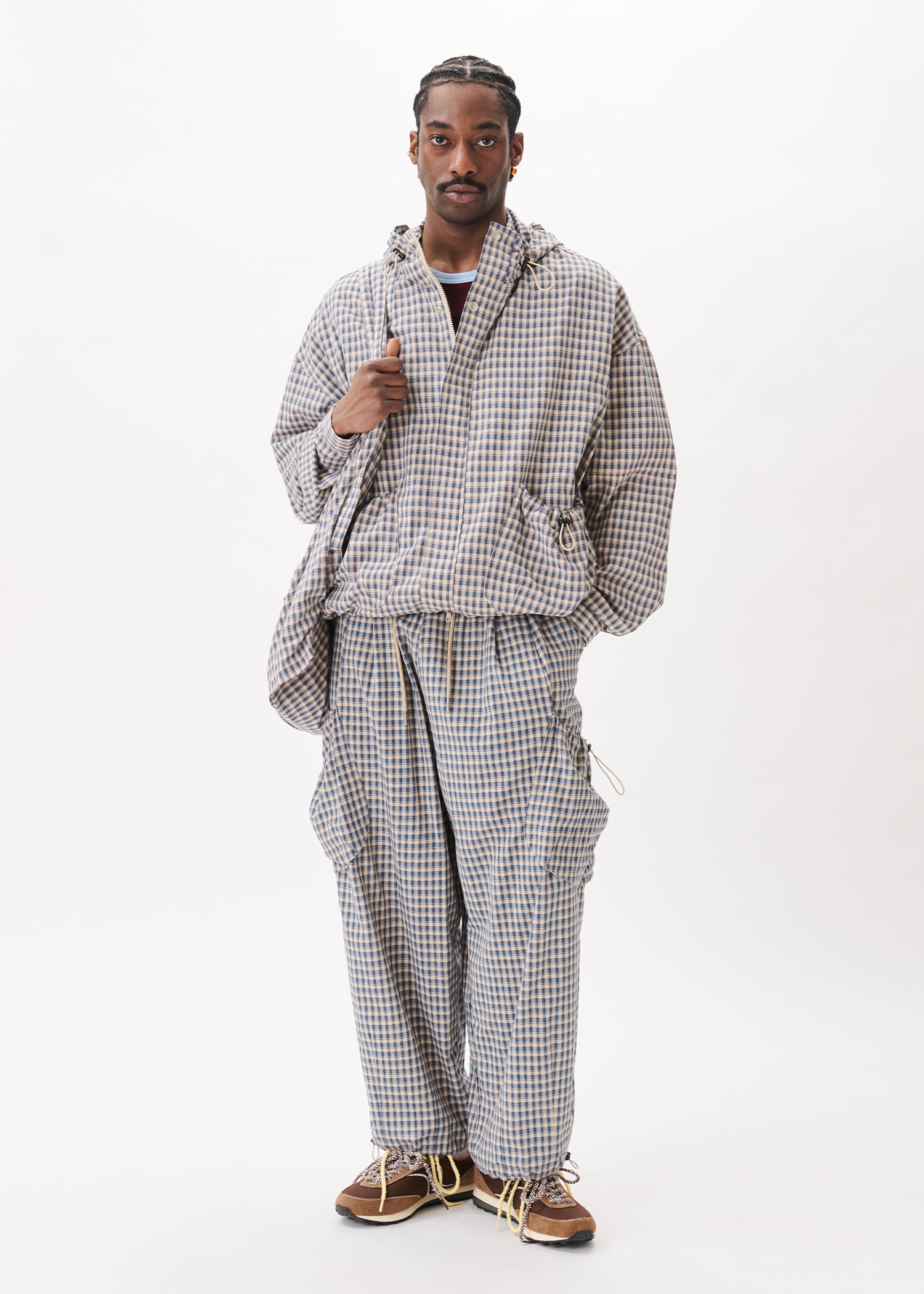 Blouson à carreaux avec cordon élastique