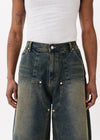 Shorts amples en jean style charpentier
