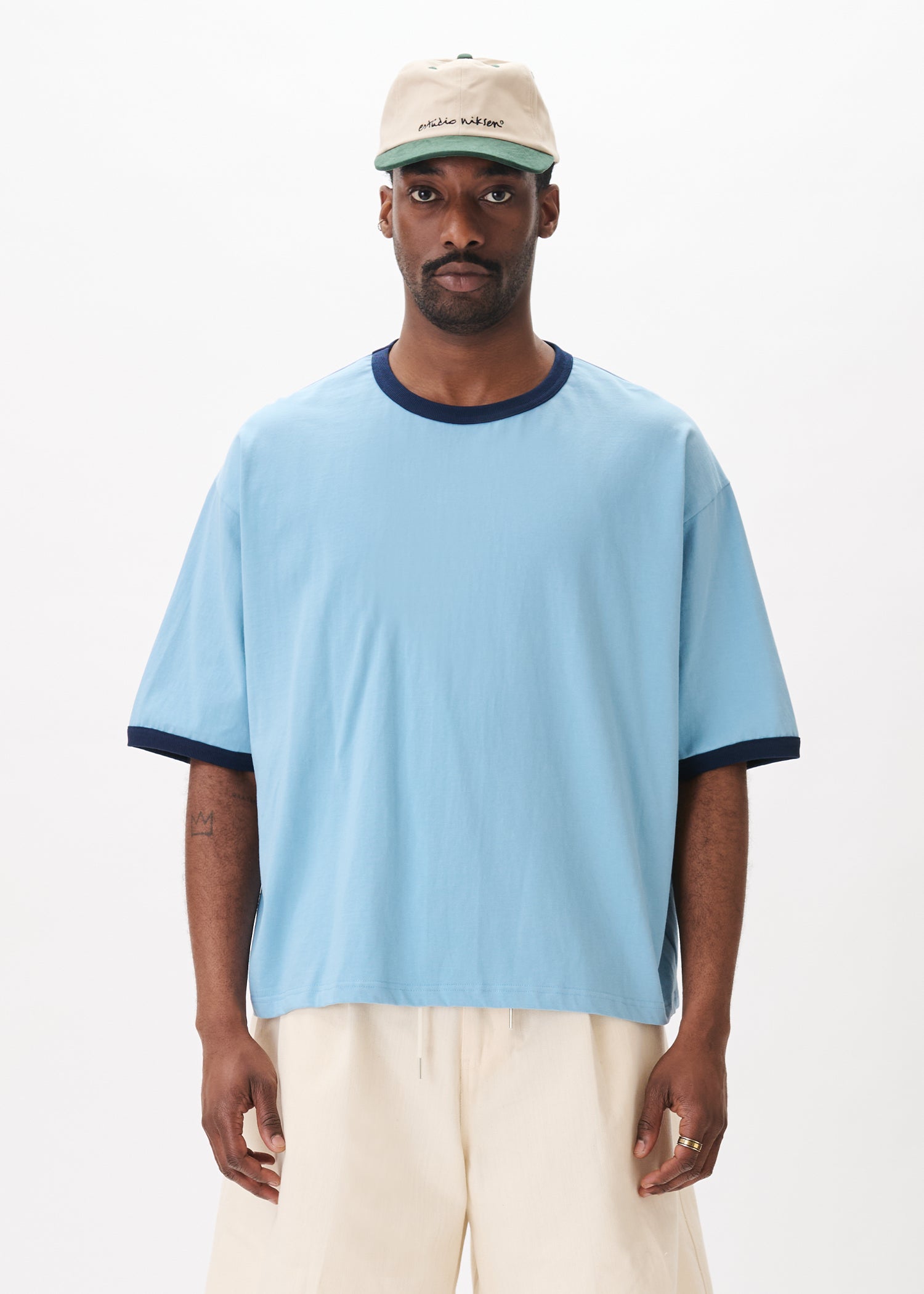 Contrast-rib Cropped Tee