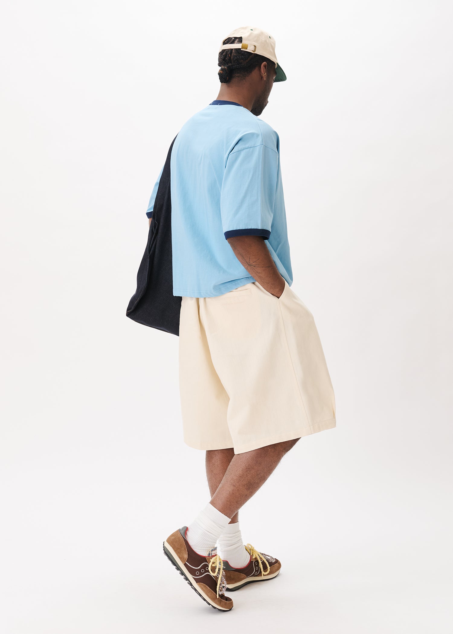 Contrast-rib Cropped Tee