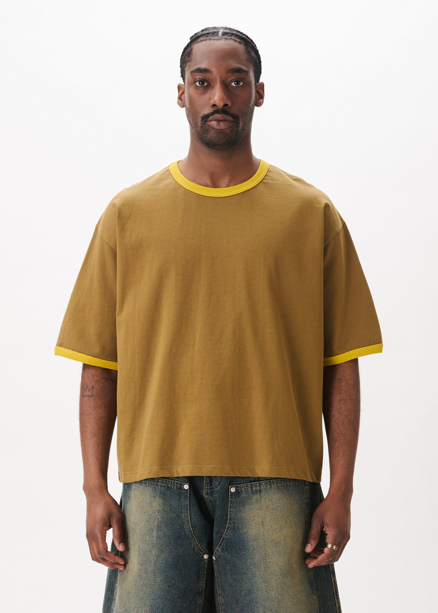Contrast-rib Cropped Tee