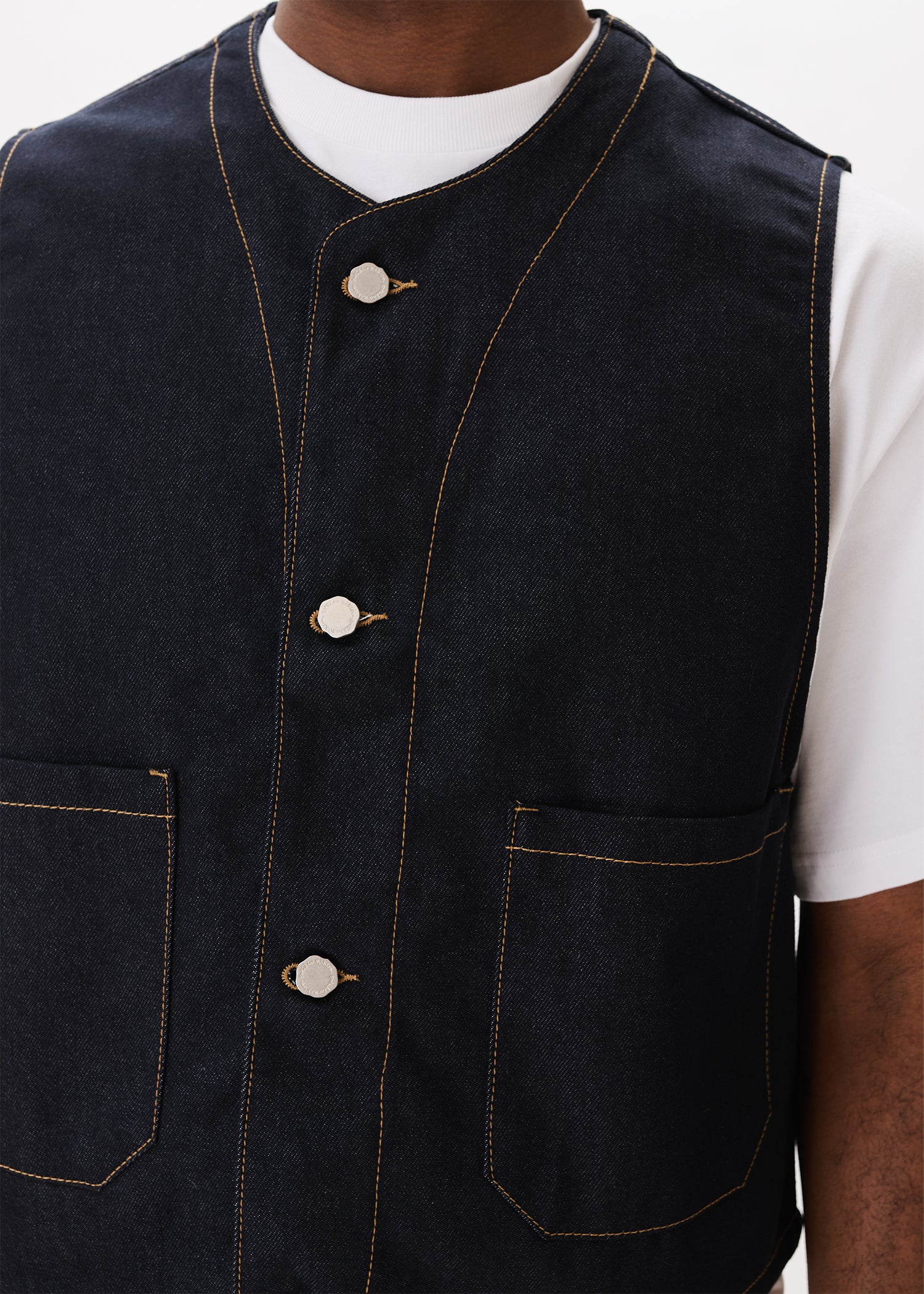 Gilet large en denim brut