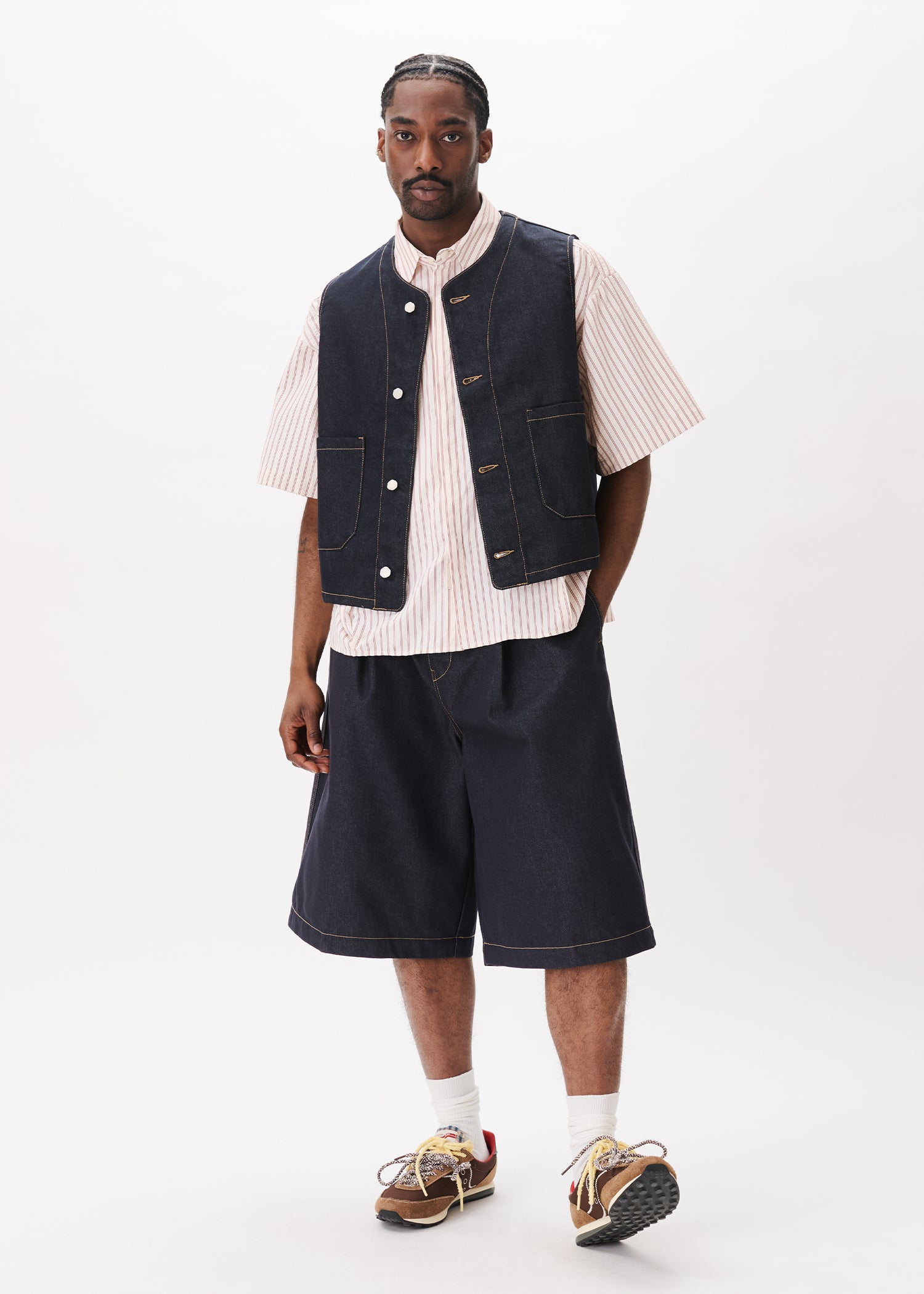 Gilet large en denim brut