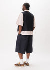 Gilet large en denim brut