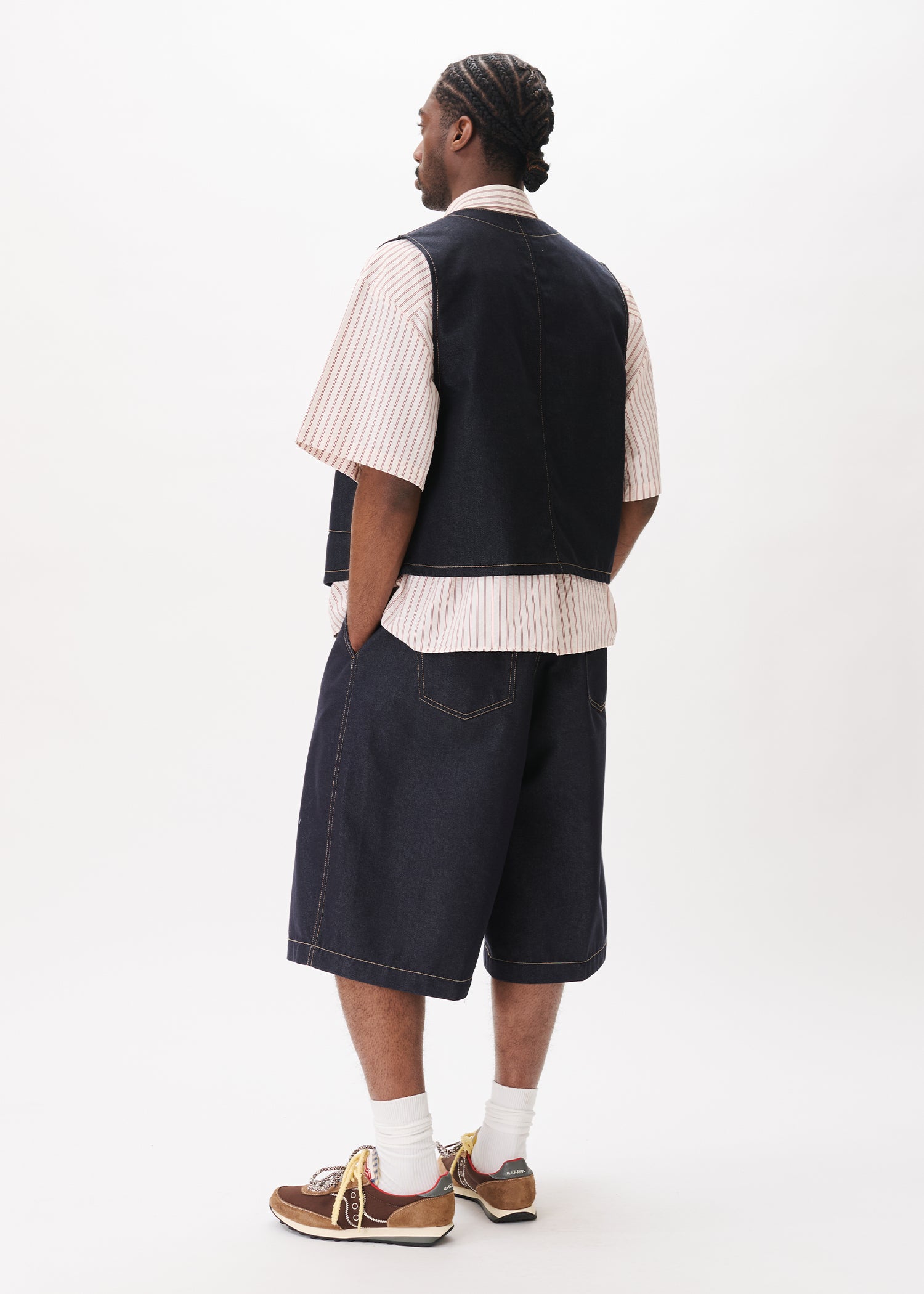 Gilet large en denim brut