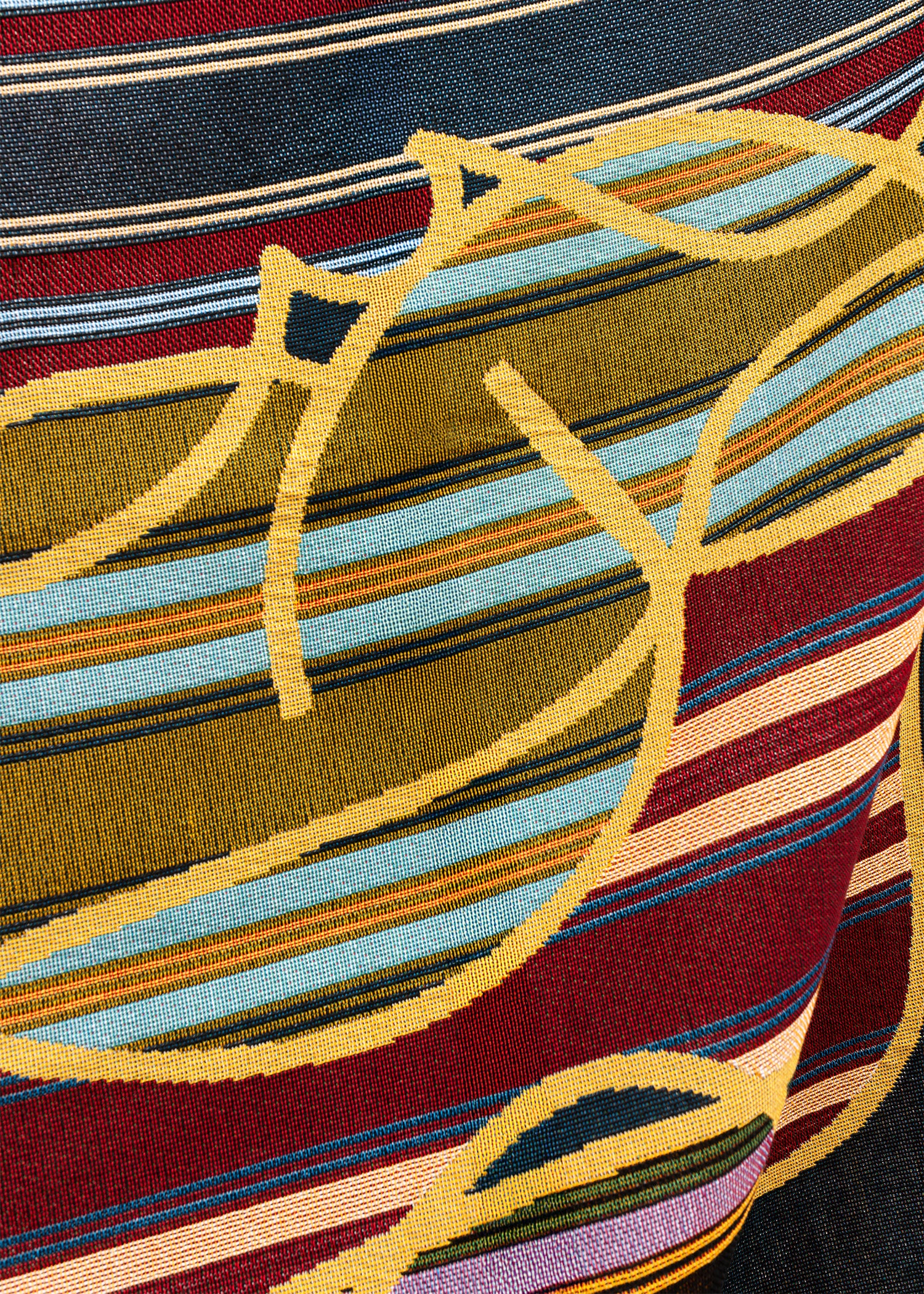 Jeté tissé à rayures et bulles