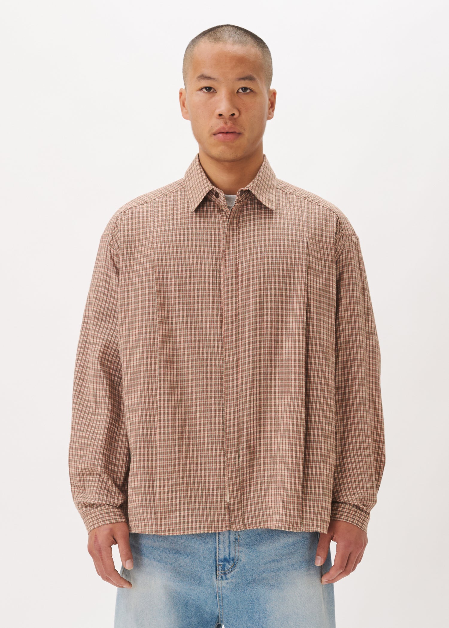 Boxy Pleated Shirt