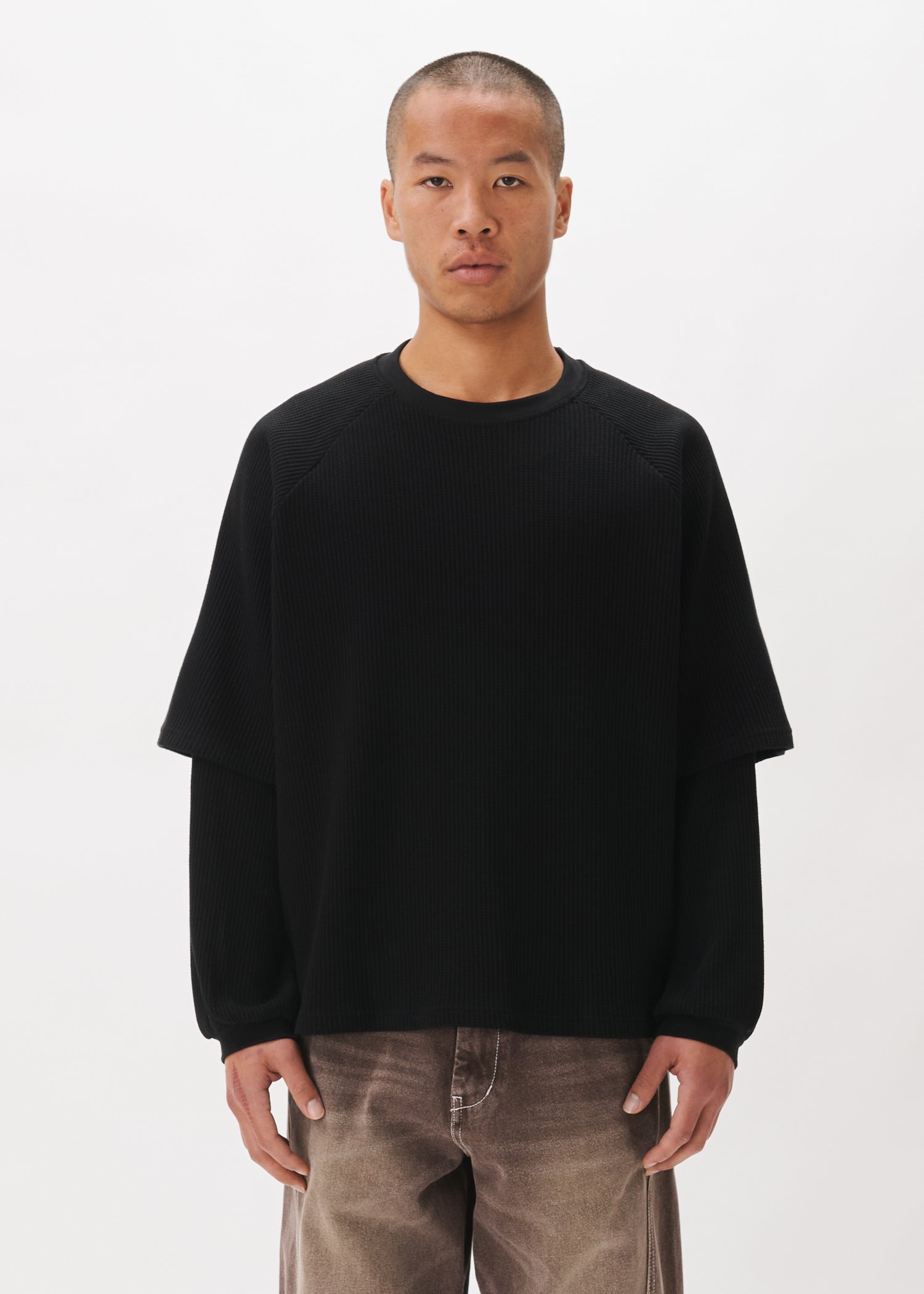 T-shirt gaufré superposé