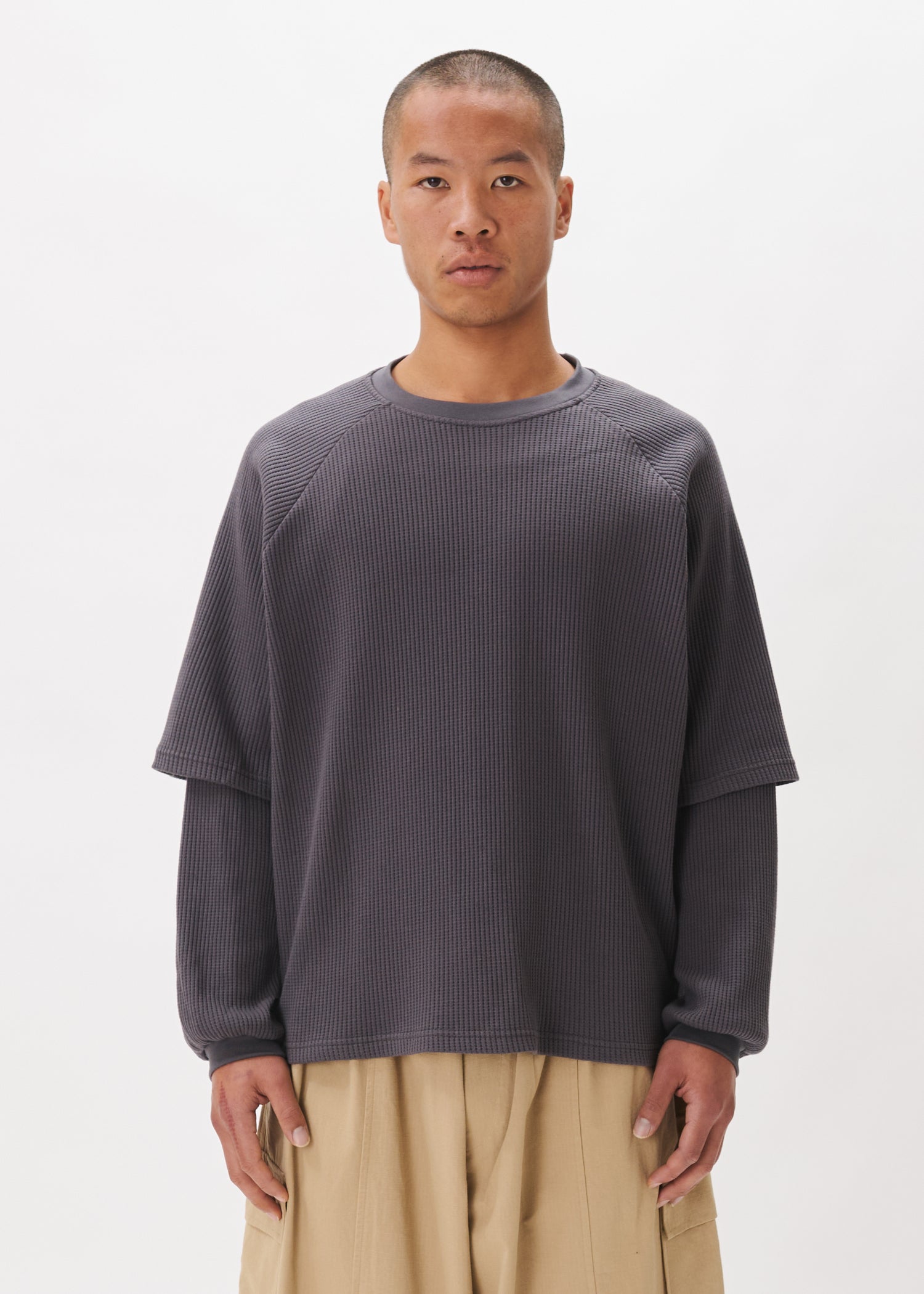 T-shirt gaufré superposé
