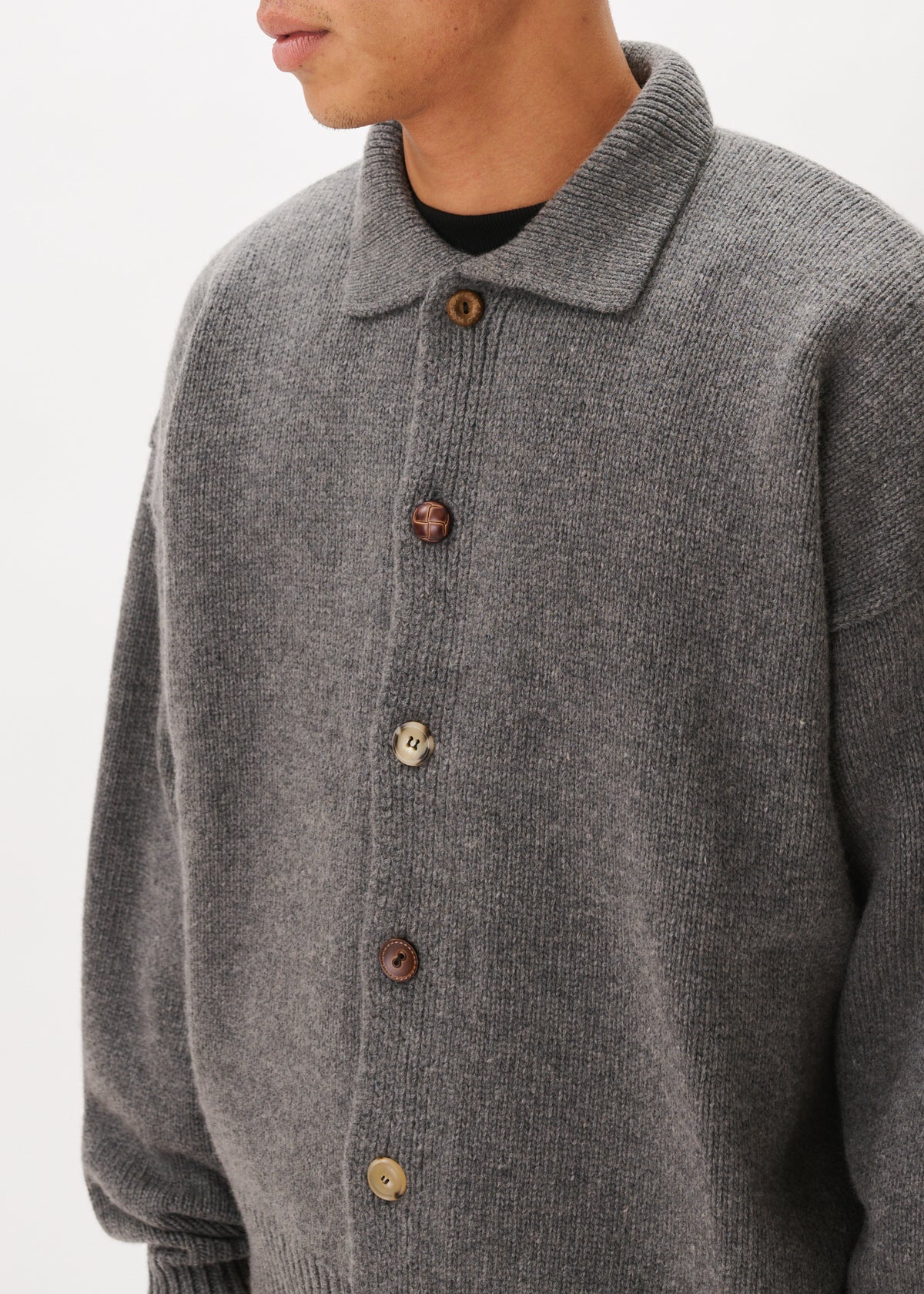 Mismatch Button Cardigan