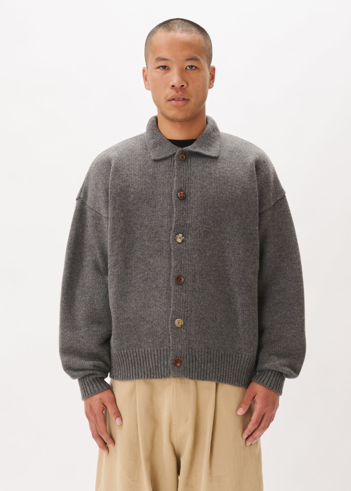 Mismatch Button Cardigan