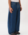 Side-Pleat Big Jeans