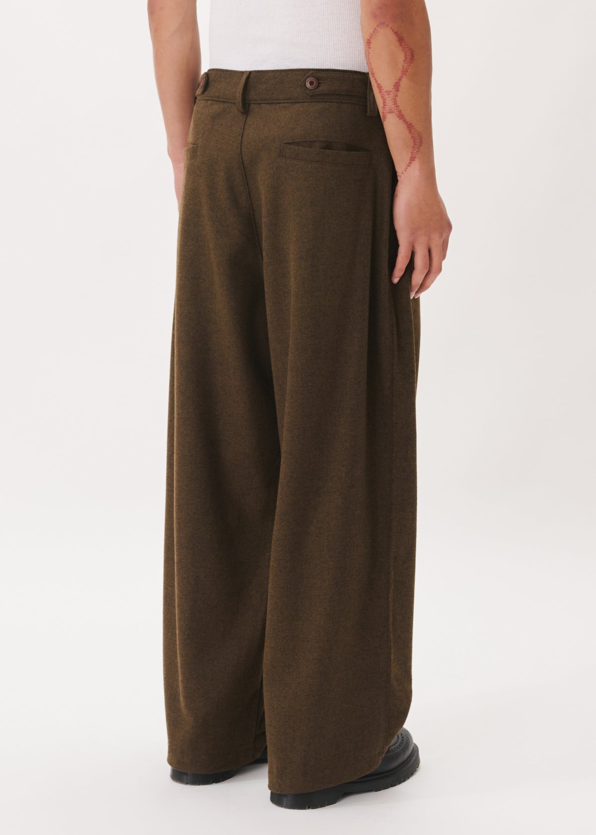Side Button Wool Trousers