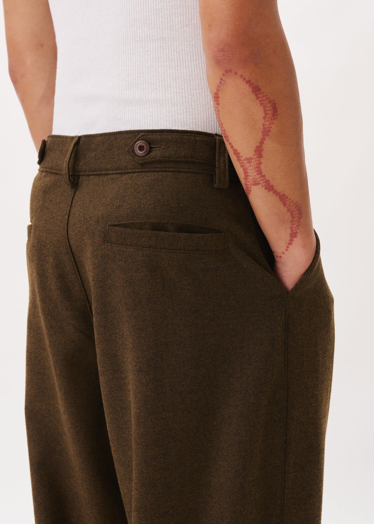 Side Button Wool Trousers
