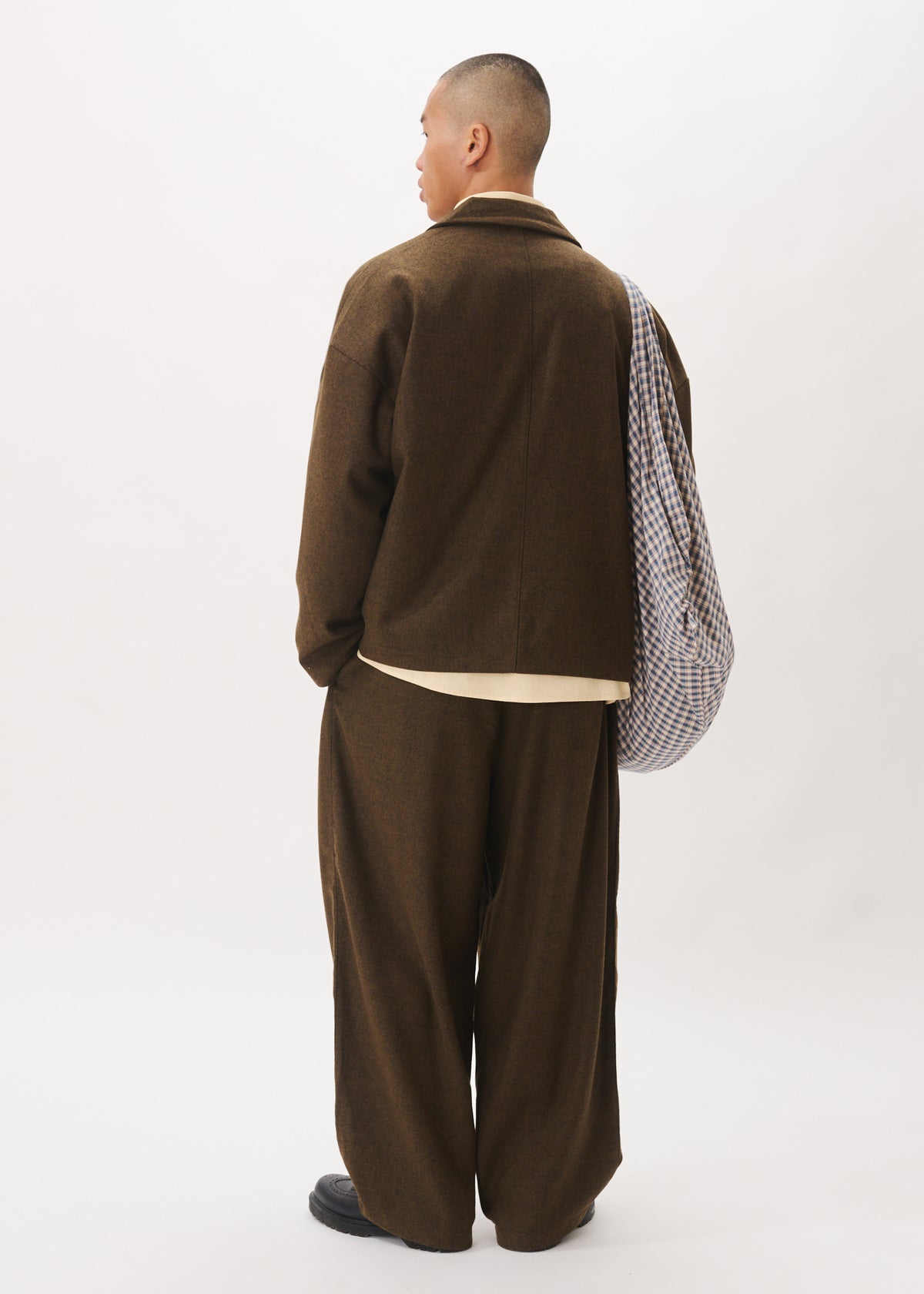 Side Button Wool Trousers