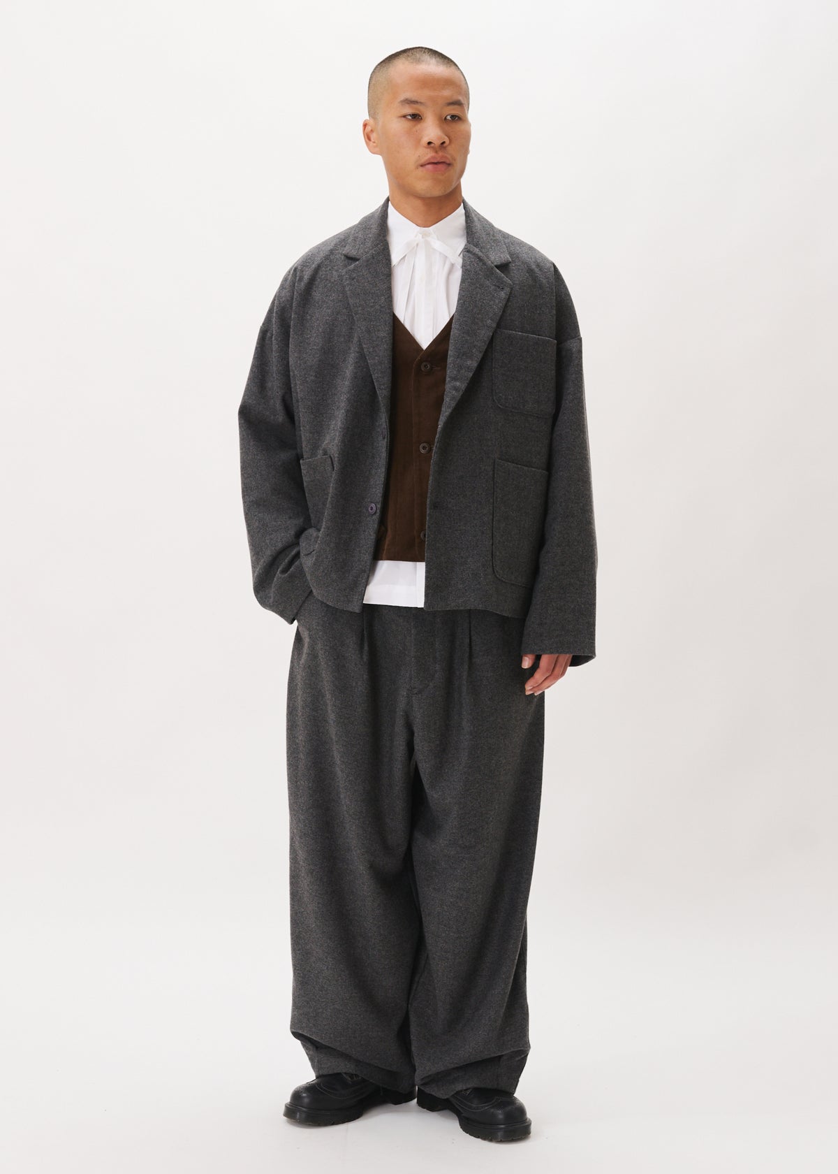 Veste de costume en laine à poches
