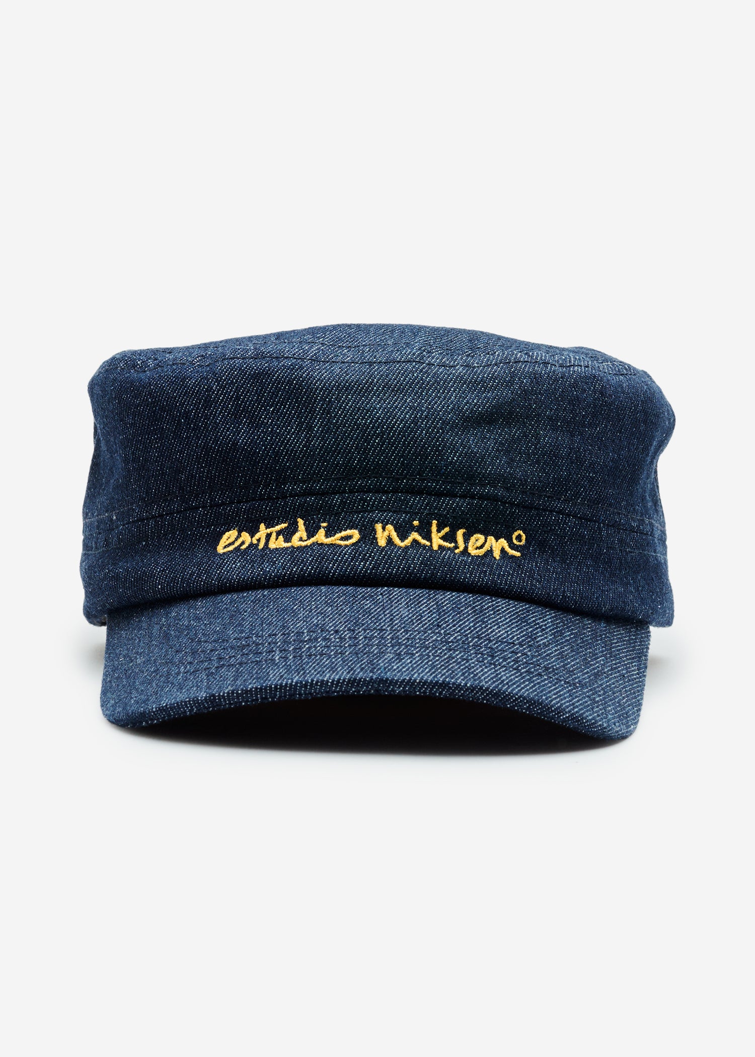 Casquette militaire en denim brut