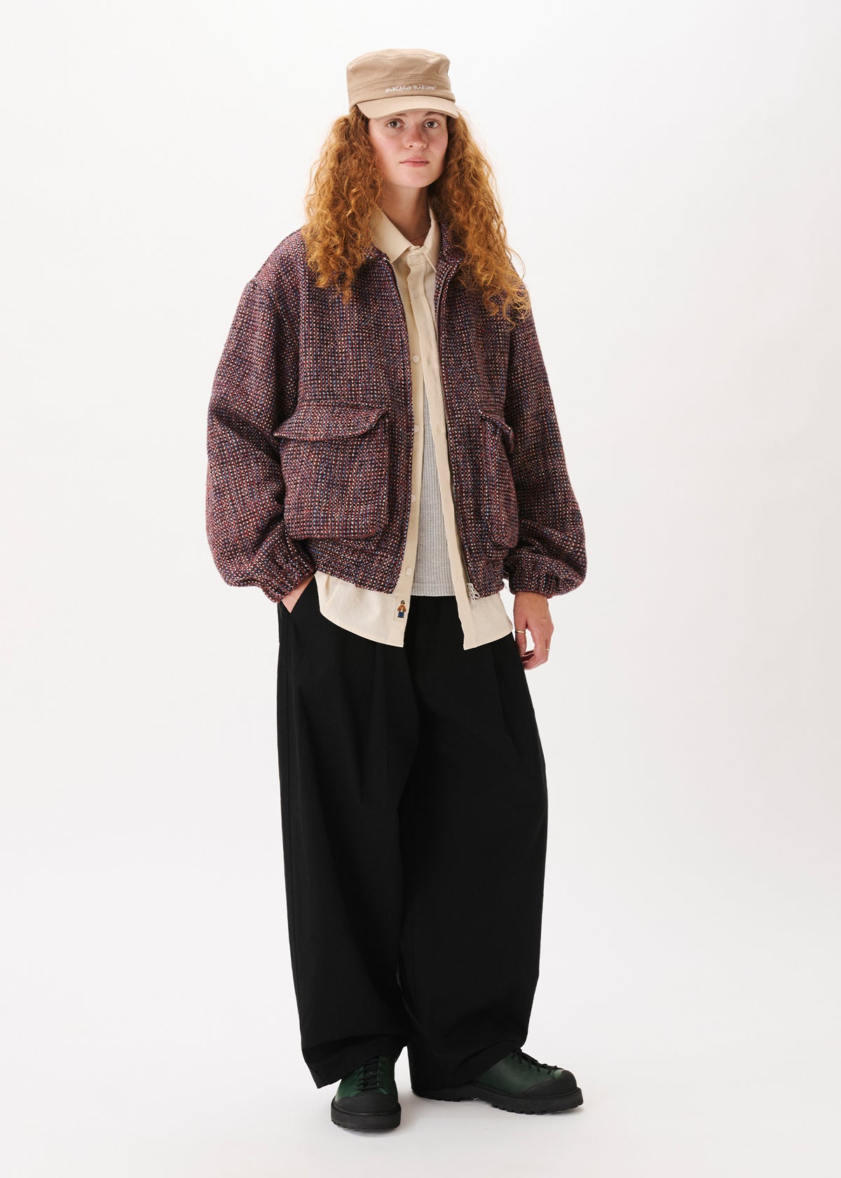 Blouson bomber en tweed