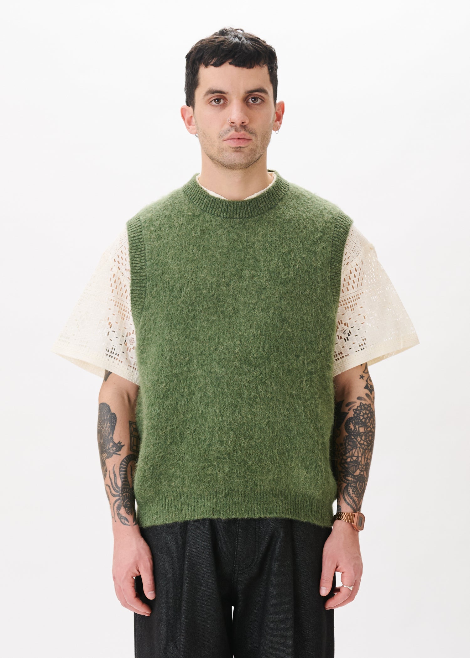 【美品】Ds Knit Vest - OLIVE DAN ハズム STRIPE QUILT MIL LINER VEST - OLIVE - THE GREAT DIVIDE – Frizmworks