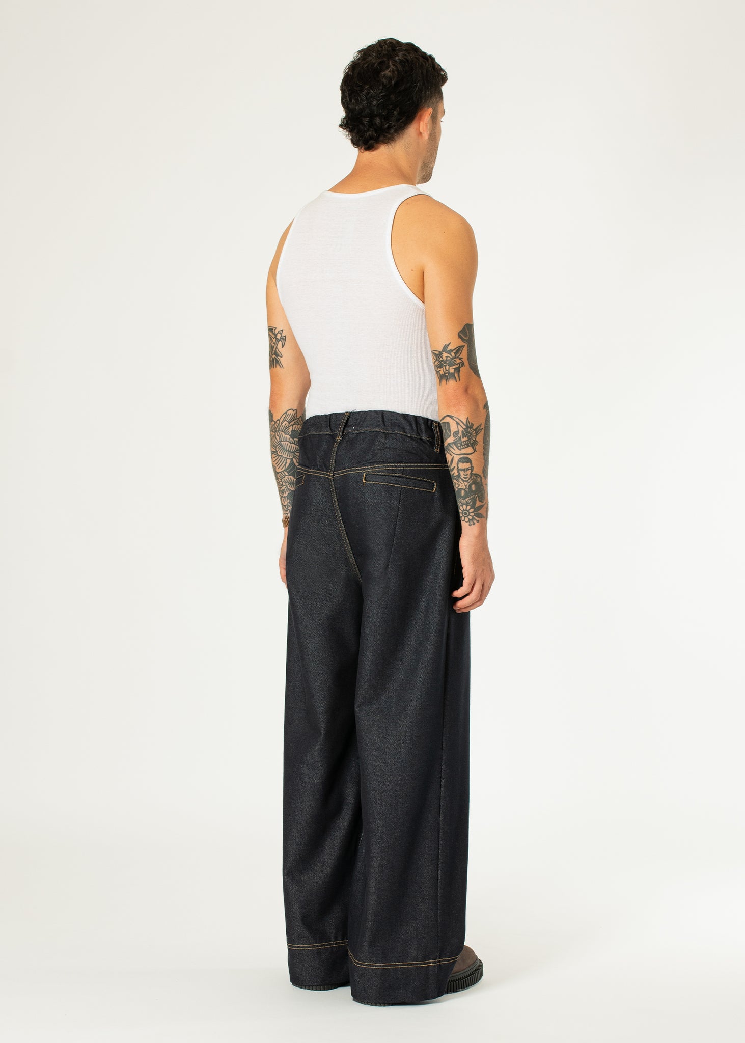 Jean en denim à gros ourlet