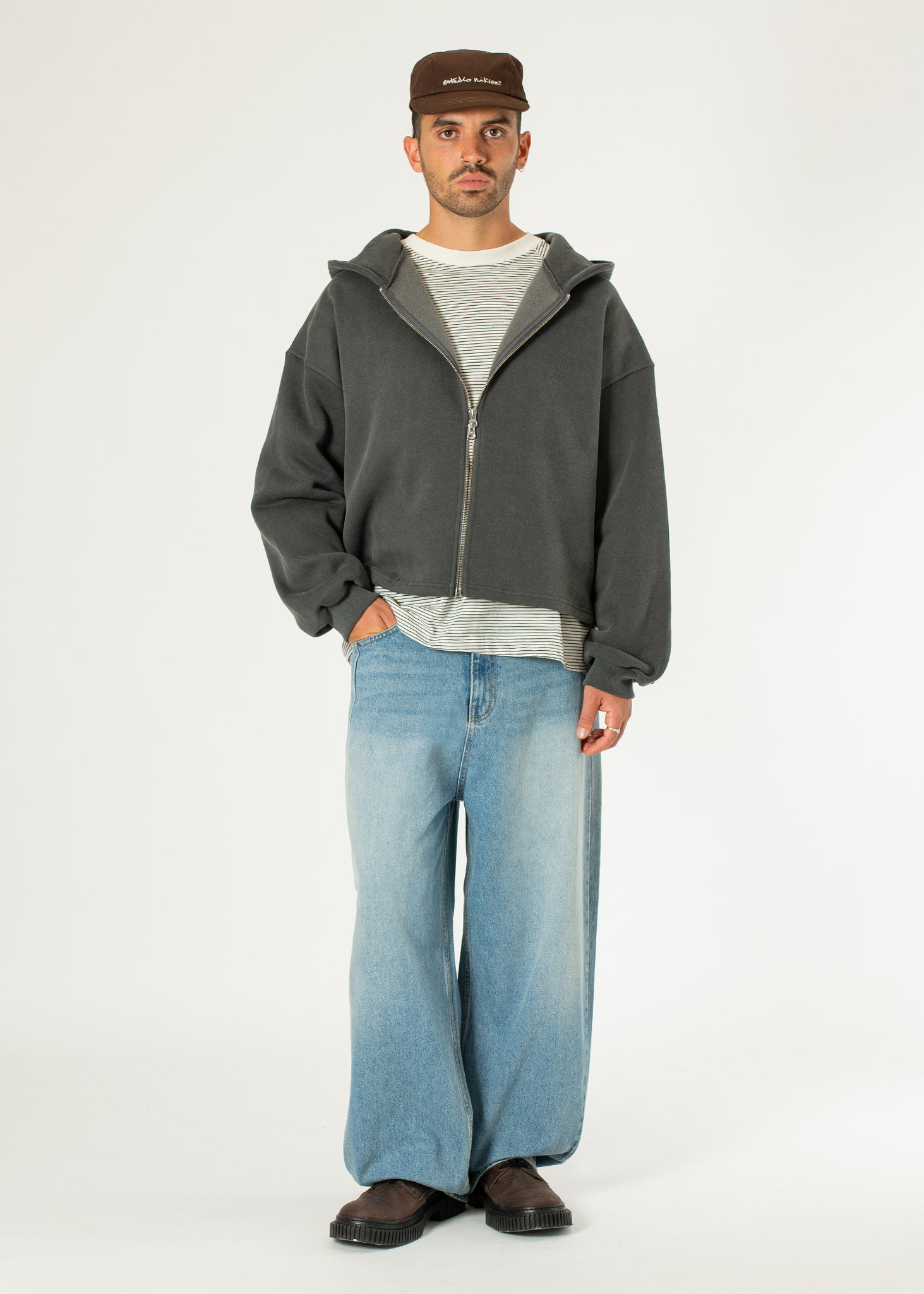 Boxy Zip-up Hoodie