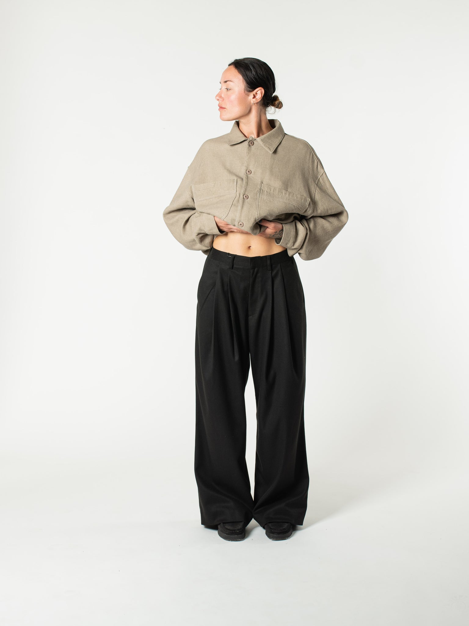 Pintuck Maxi Trousers