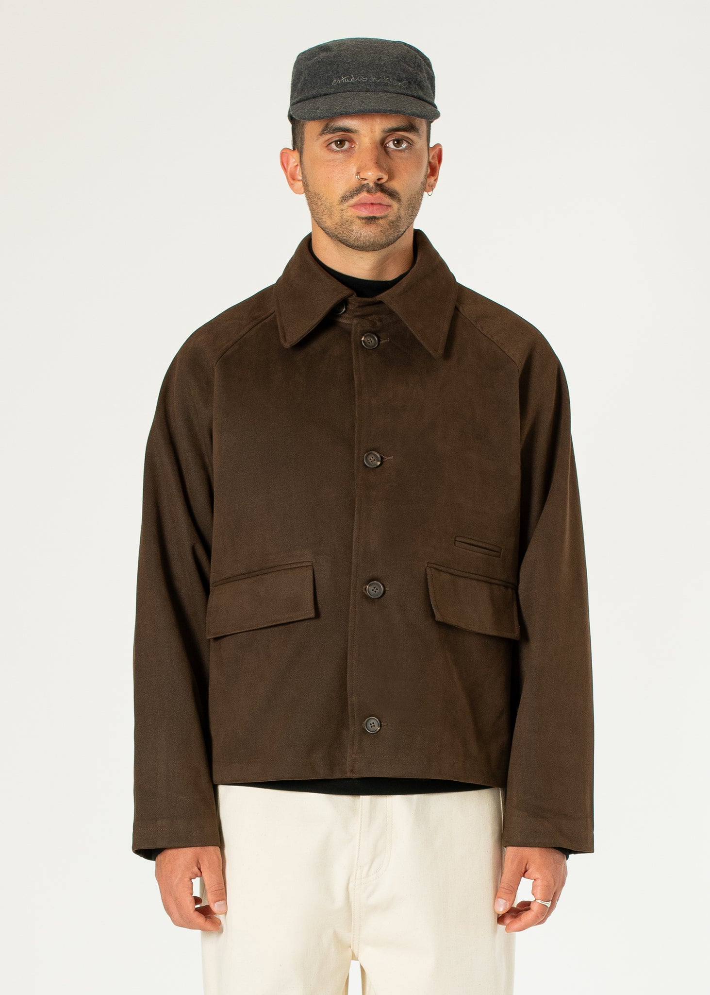 Raglan Pocket Jacket [faux suede]