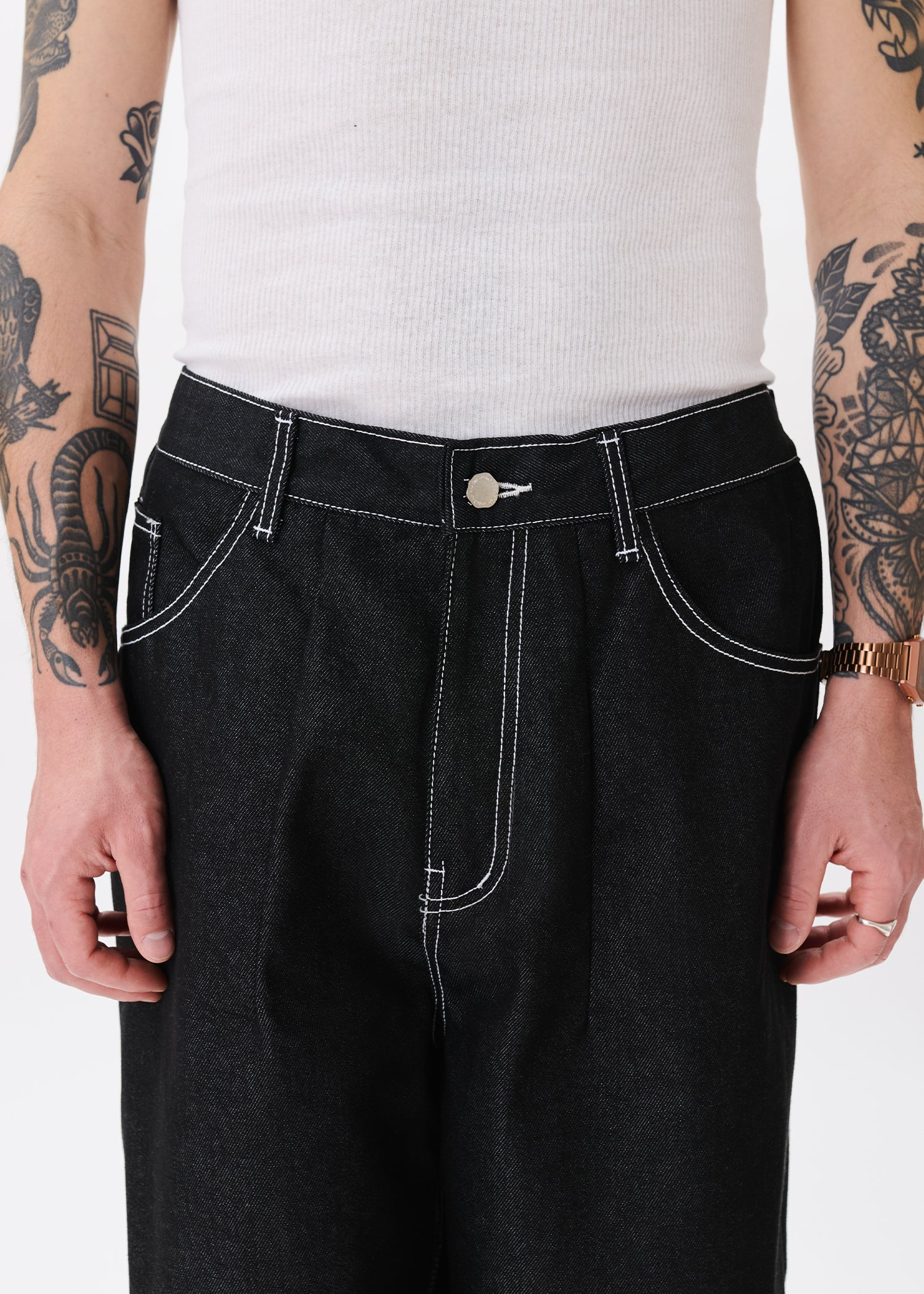 Jeans ballon en denim brut